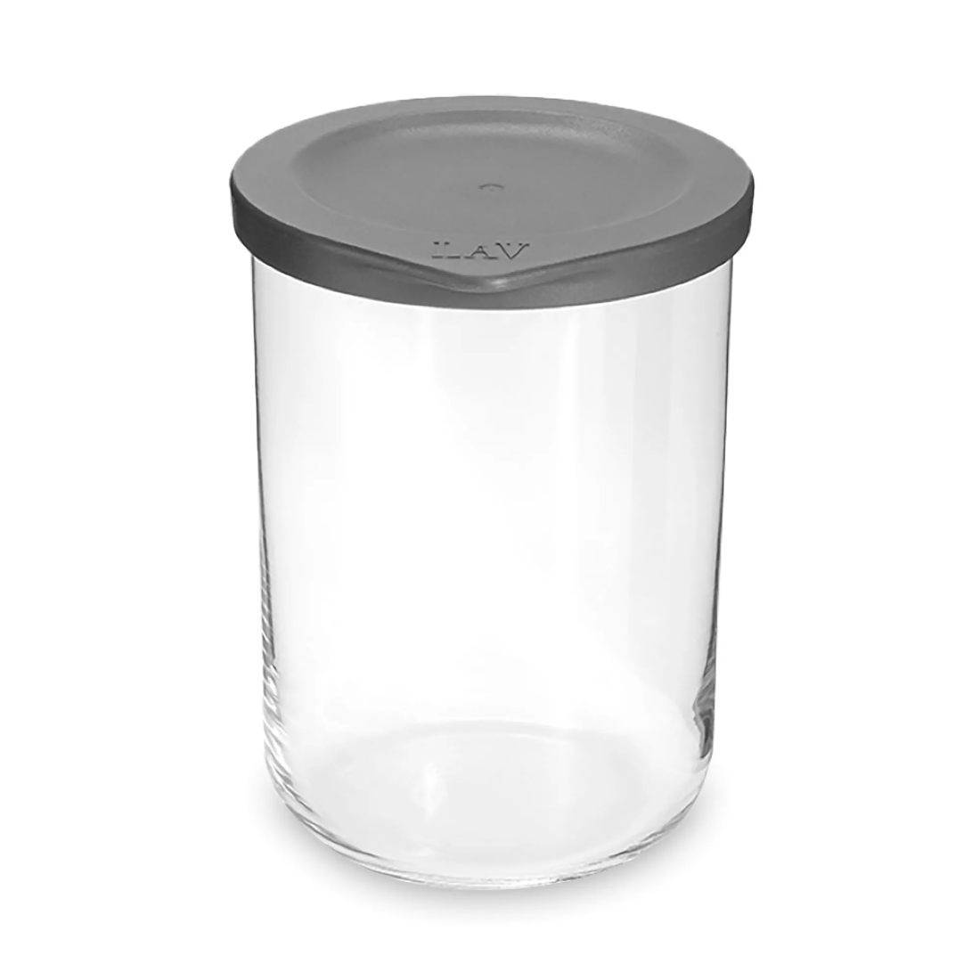 Банка для хранения Anna Lafarg Basic 1 л 15 см стекло пластик серый ANLAF-DUO100 519₽