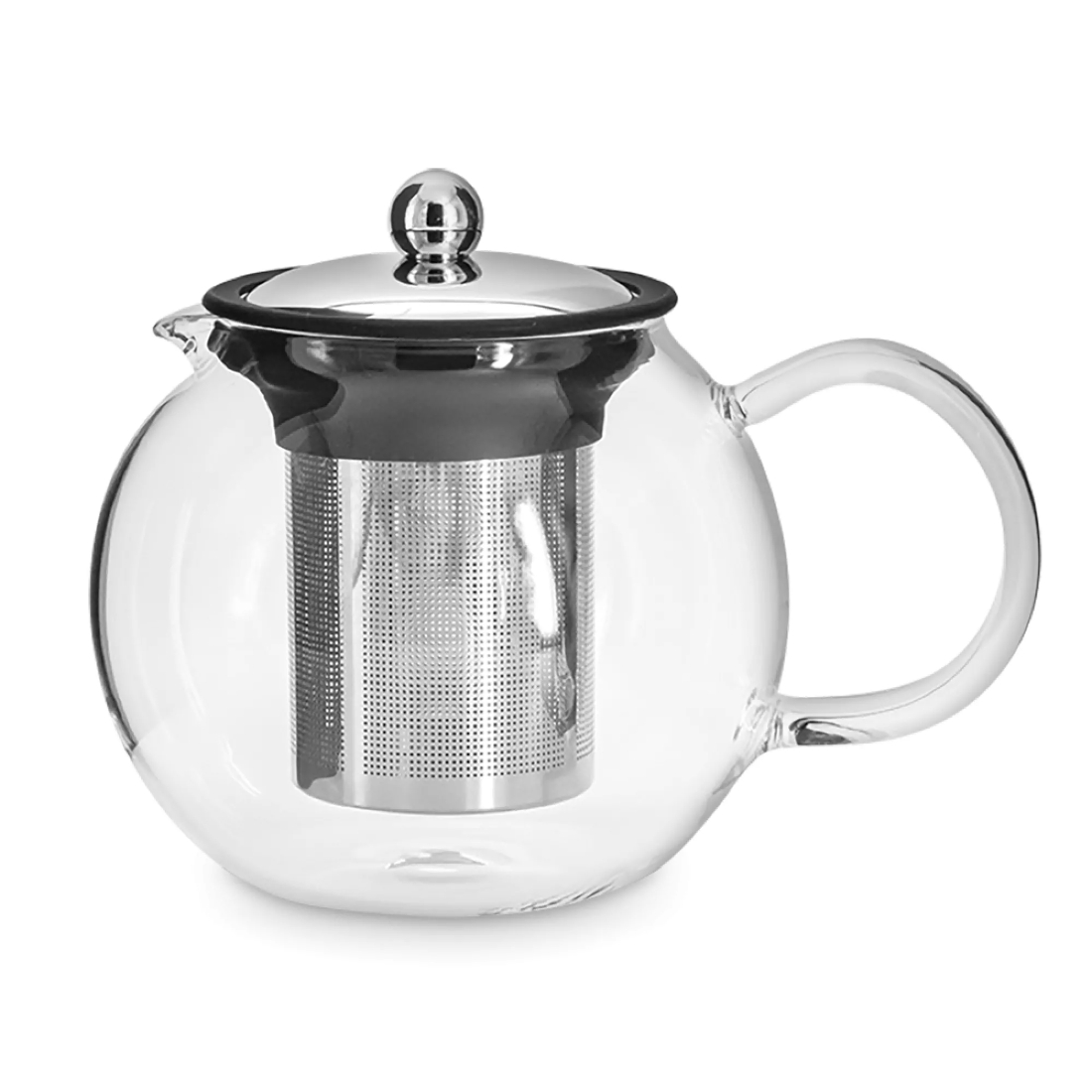 Чайник заварочный Anna Lafarg Base Black, 1.2 л, сталь, стекло, серебристый, ANLAF-MR8276