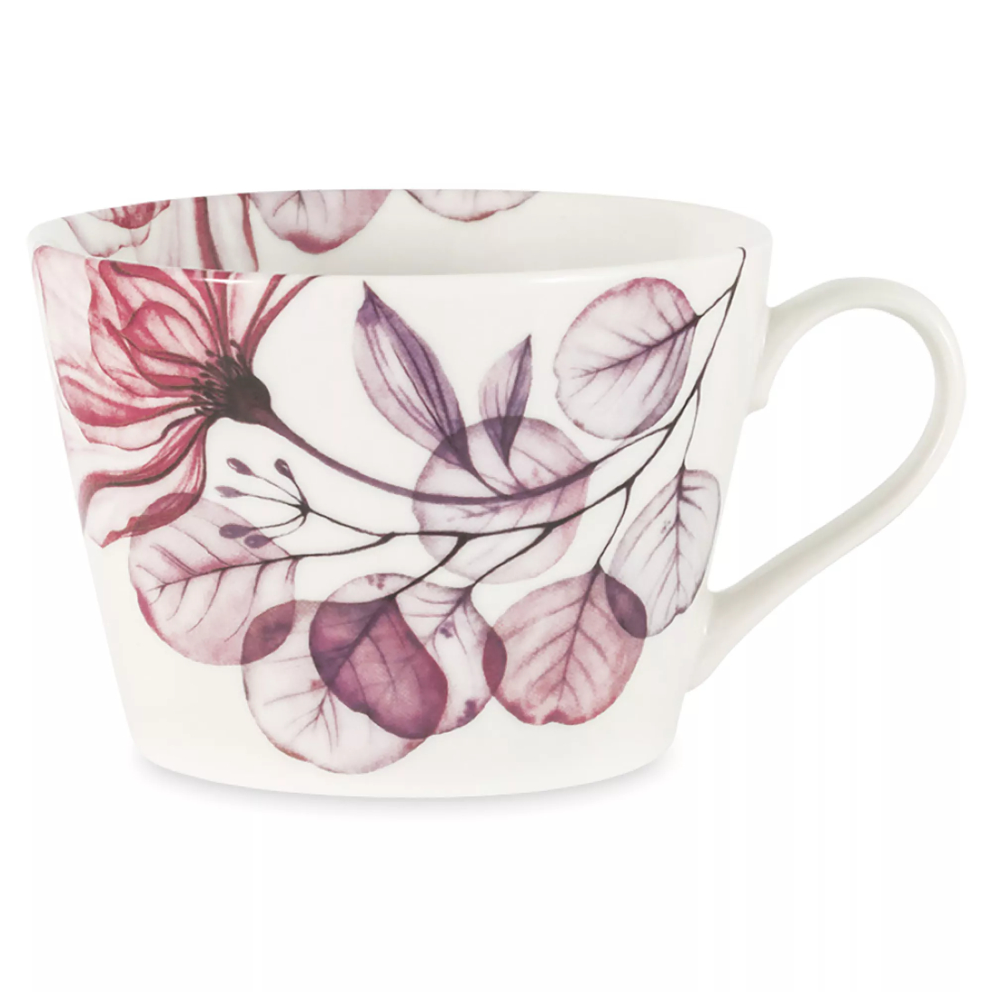 Кружка Anna Lafarg Magic Flowers «Азалия бордовая», 480 мл, фарфор, белый, декор, ANLAF2-TC478-A2001-B