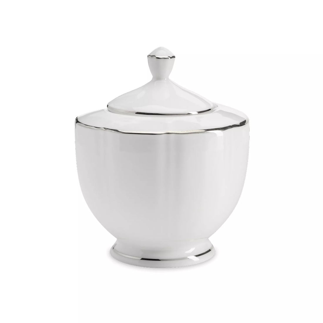 Сахарница Anna Lafarg Emily Lotus silver 250 мл 105 см фарфор белый с серебристым кантом AL-1302L-E11 1399₽