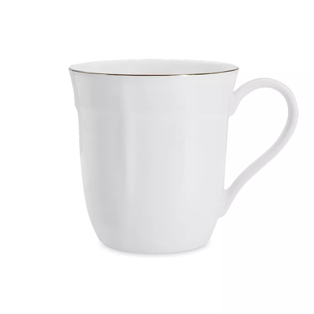 Кружка Anna Lafarg Emily Lotus silver, 400 мл, фарфор, белый с серебристым кантом, AL-1305L-E11