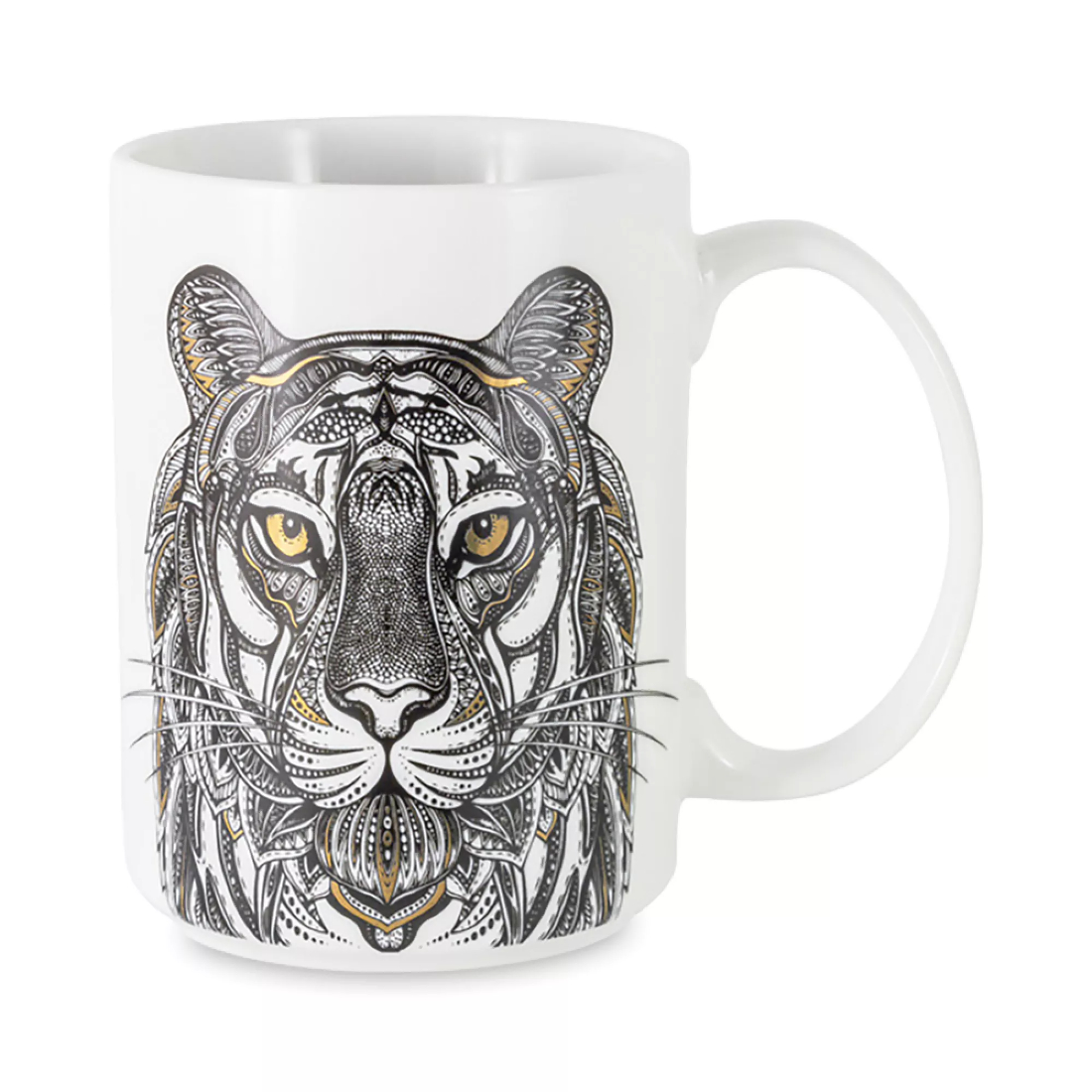 Кружка Anna Lafarg Wild Тигр 500 мл фарфор белый декор ANLAF1-M350-0257-A 619₽