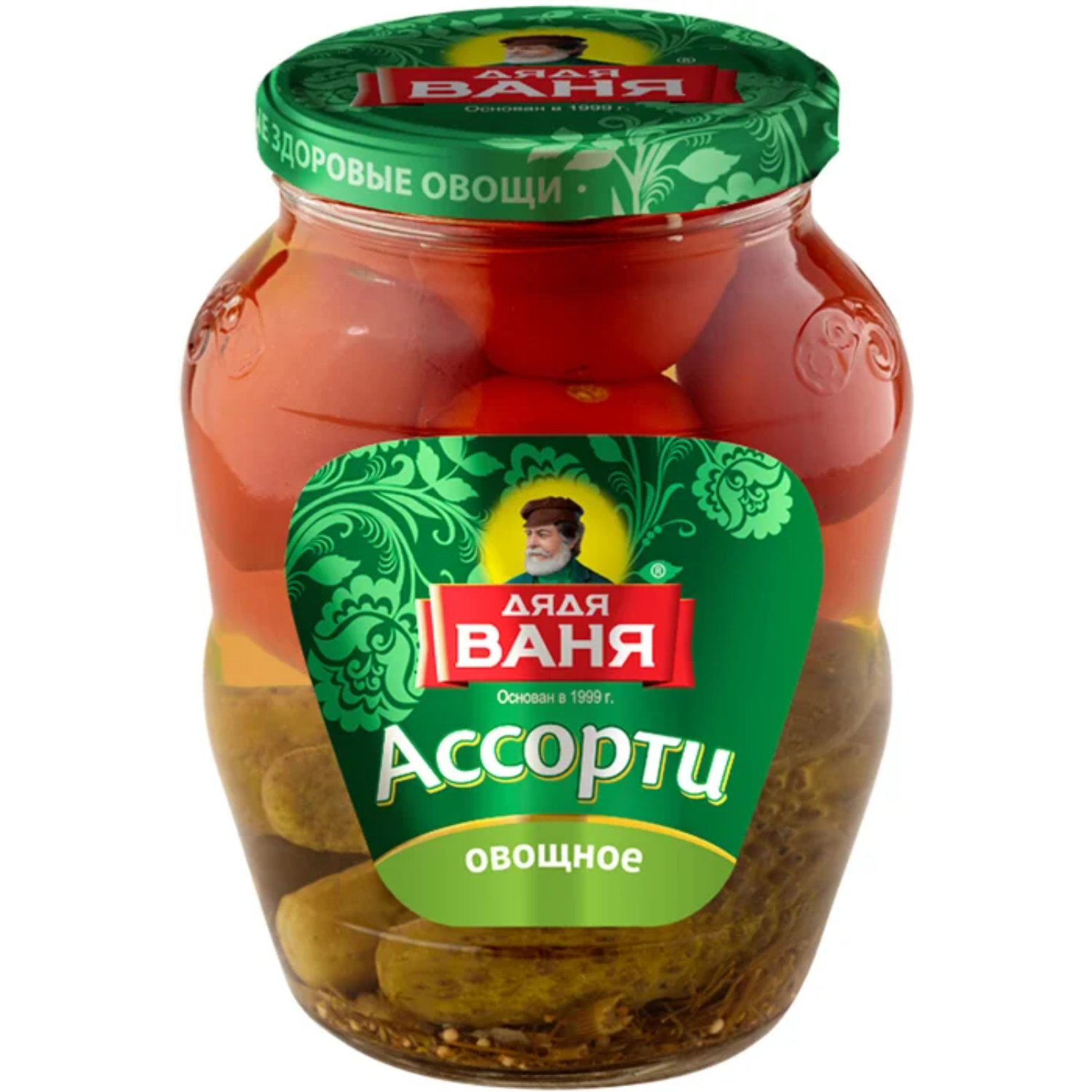 Ассорти Дядя Ваня помидоры и огурцы стеклянная банка 680 г 239₽