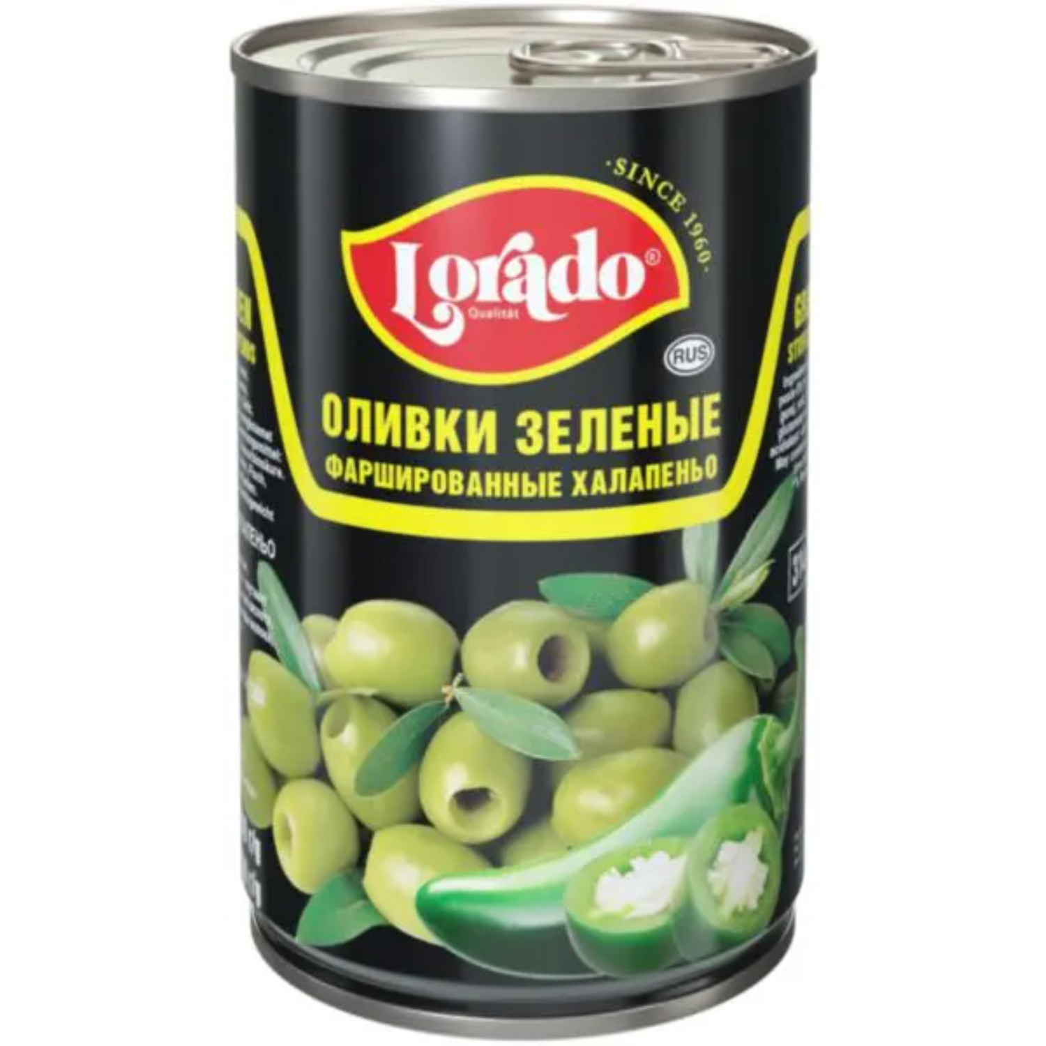 Оливки Lorado фаршированные халапеньо жестяная банка 314 мл 199₽