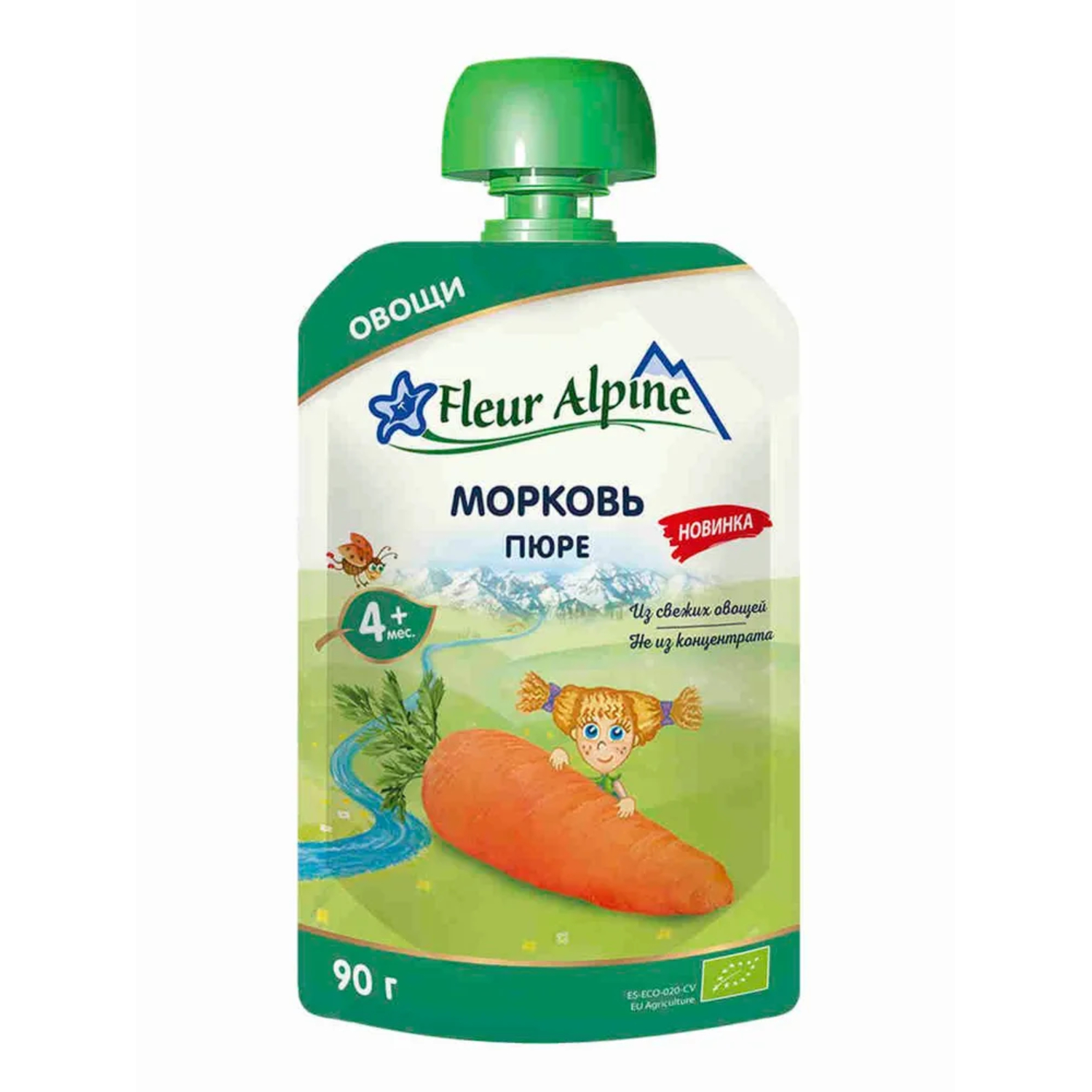 Пюре Fleur Alpine морковь пауч с 4 месяцев 90 г 129₽