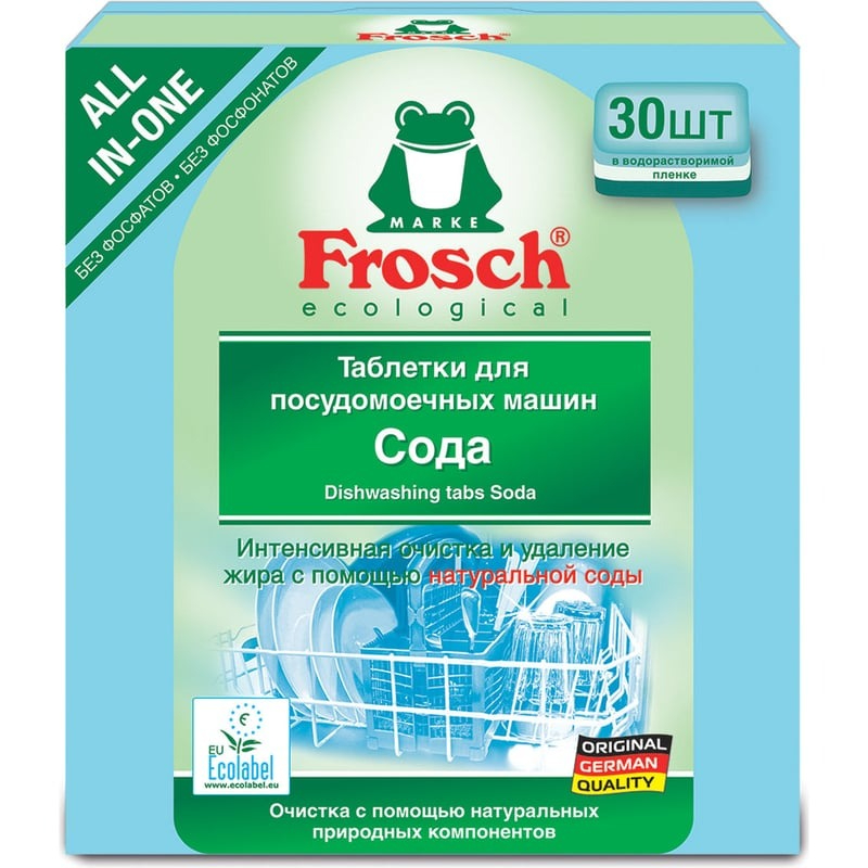 Таблетки для мытья посуды в ПММ Frosch Сода 30 шт