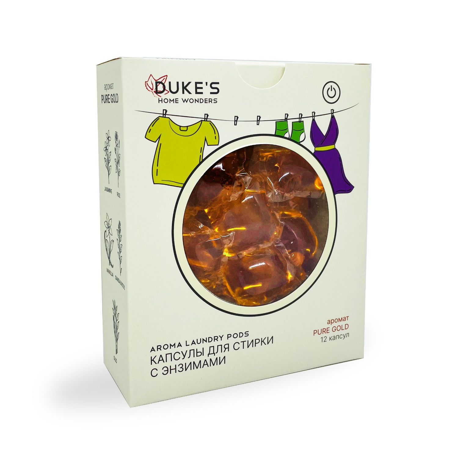 Капсулы для стирки Dukes Pure gold 12 шт 389₽