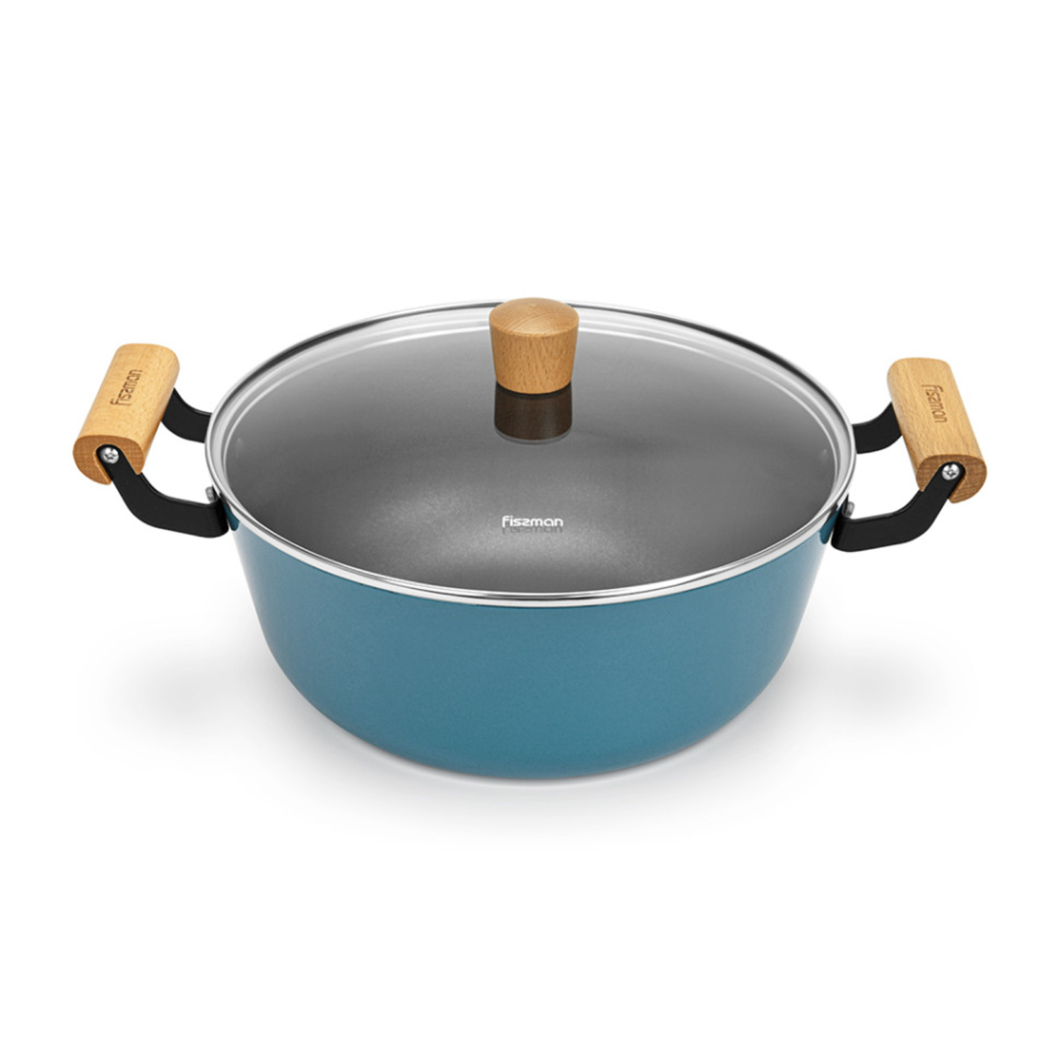 Кастрюля Fissman Seagreen эмалированный чугун, 28x12 см, 6 л