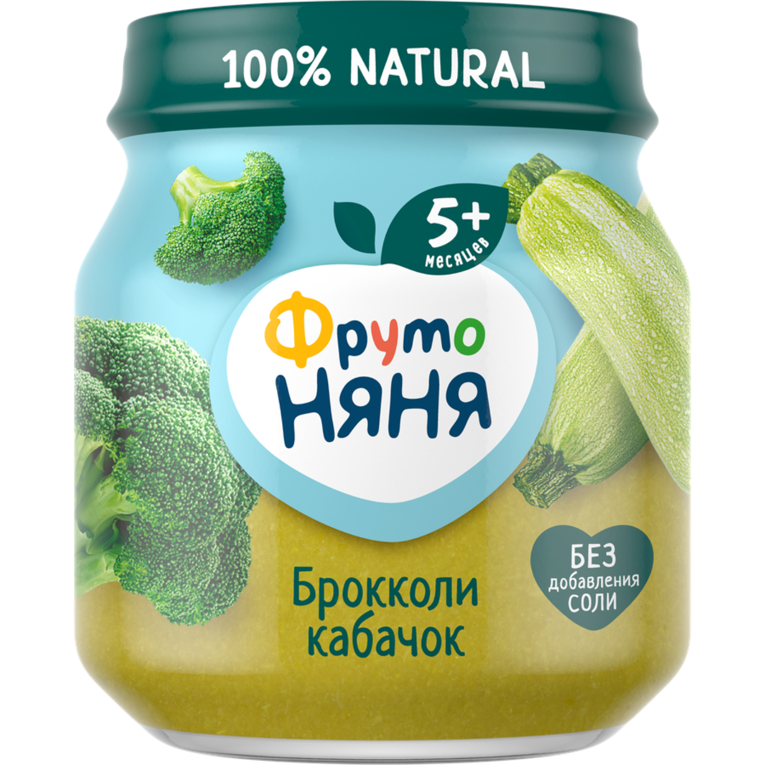 Пюре ФрутоНяня кабачок и брокколи 110 г 75₽