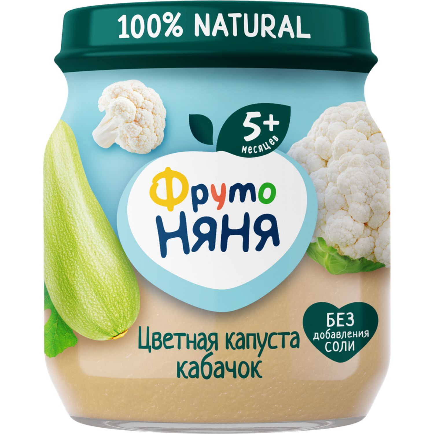 Пюре ФрутоНяня кабачок и цветная капуста 110 г 75₽