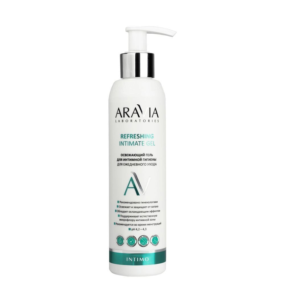 Освежающий гель для интимной гигиены для ежедневного ухода Aravia Laboratories refreshing intimate gel 200 мл 439₽