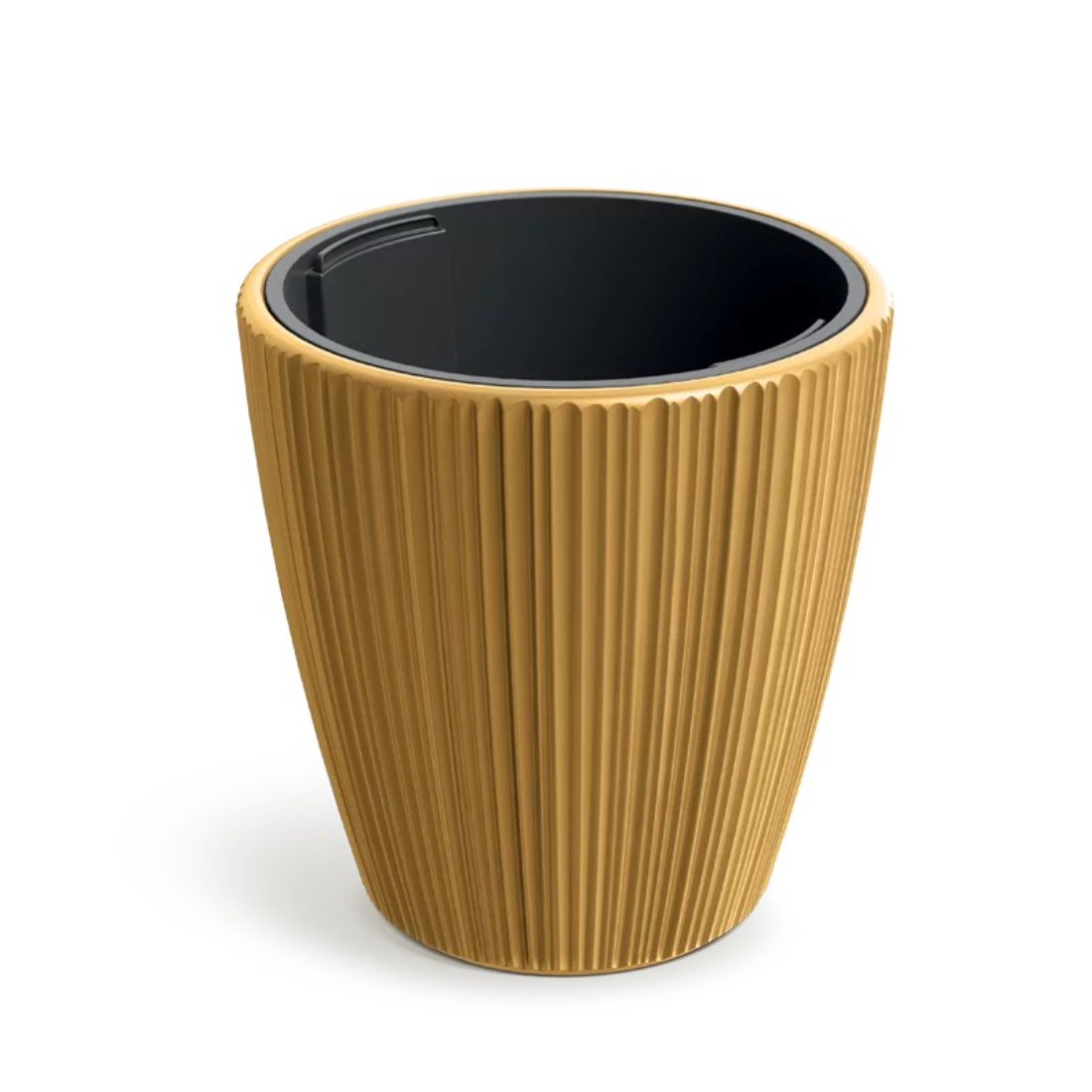 Кашпо Prosperplast Oro d30 h30 см горчица с вкладышем