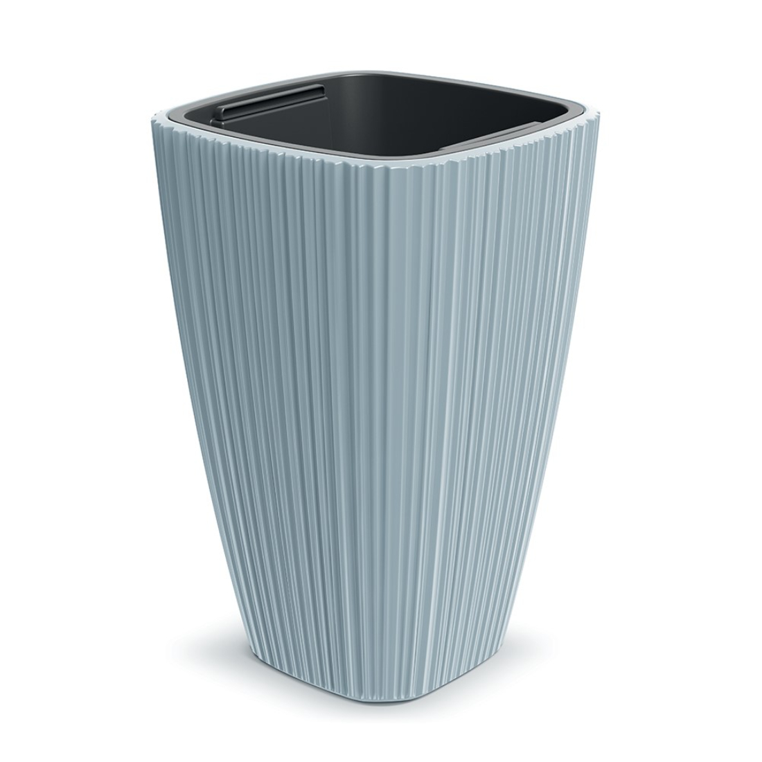 Кашпо квадратное Prosperplast Oro 29х29 h45 см светло-серый с вкладышем