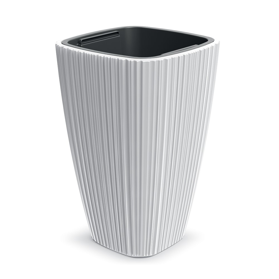 Кашпо квадратное Prosperplast Oro 39х39 h60 см белый с вкладышем 7899₽