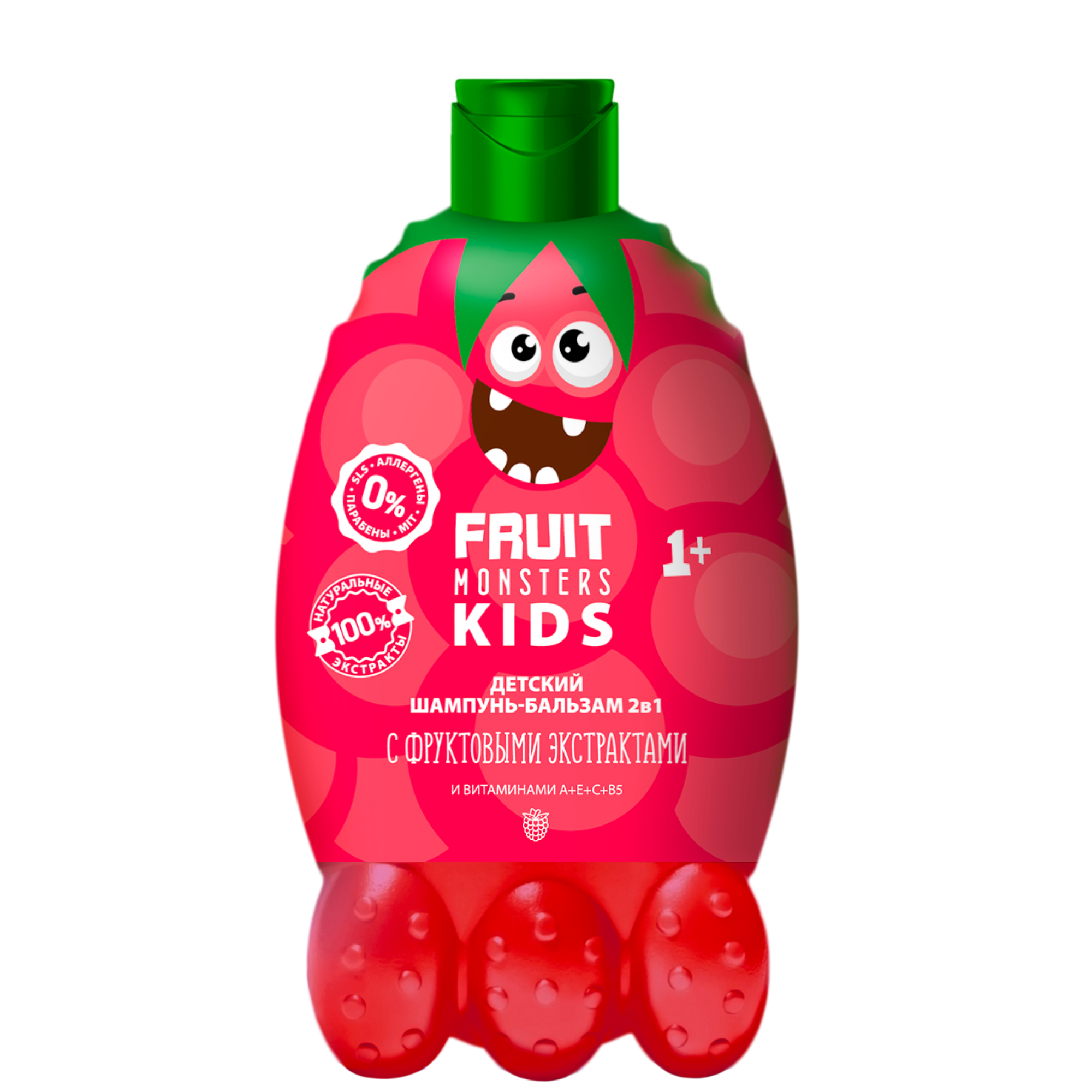 Шампунь-бальзам 2в1 детский Фрутомонстры малина 400мл