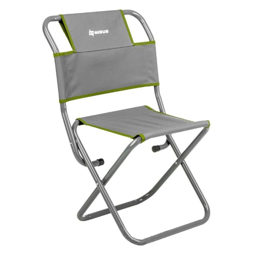 Стул складной Nisus со спинкой серо-зелёный 35х50,6х76 см