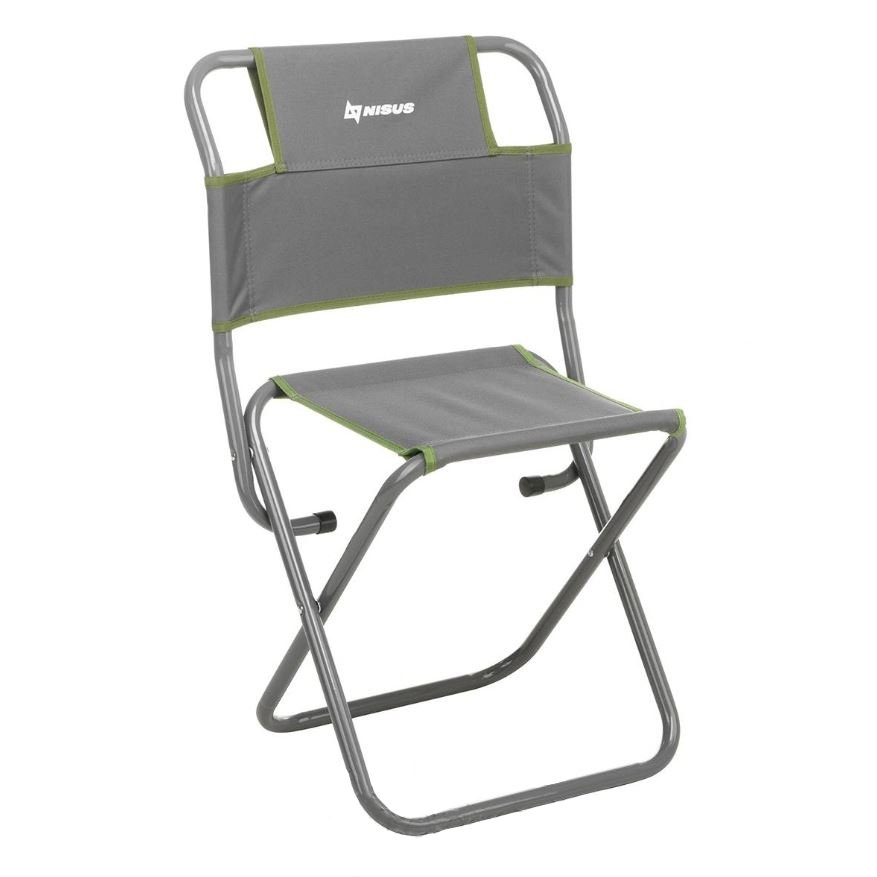 Стул складной Nisus со спинкой серо-зелёный 35х50,6х82 см