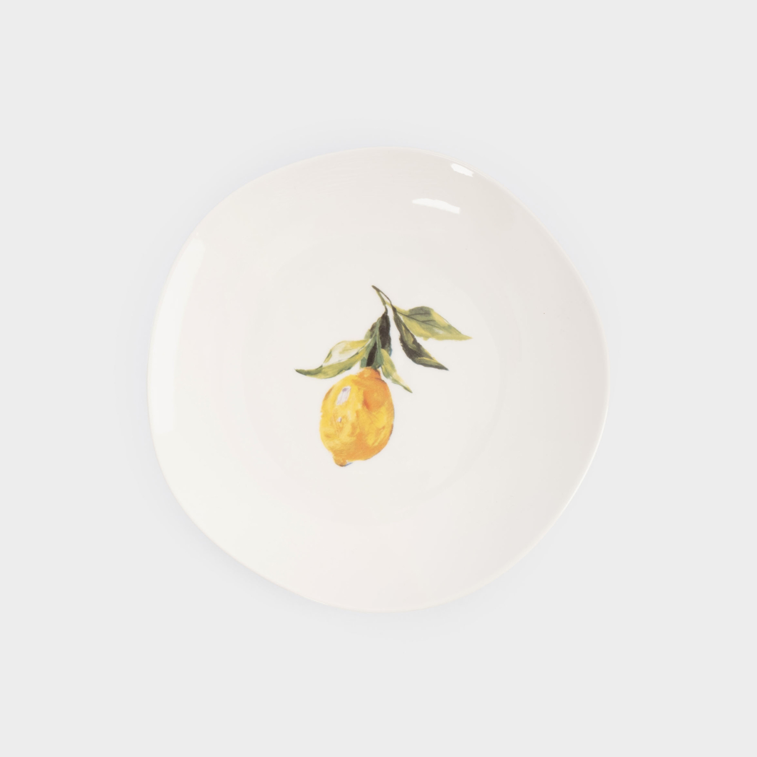 Тарелка закусочная Anna Lafarg, Лимон, белая, 21 см
