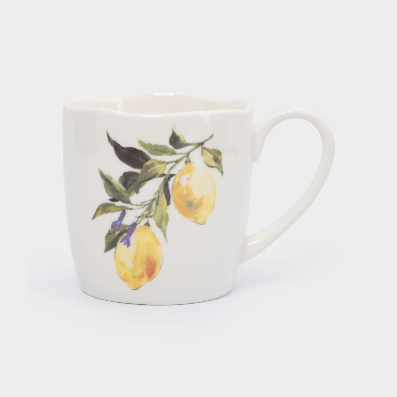 Кружка Anna Lafarg, белая, лимоны, 350 мл