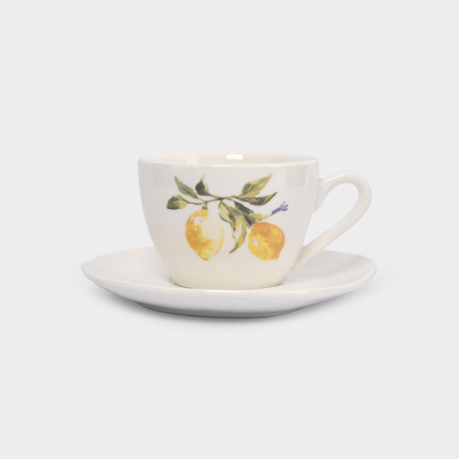 Пара чайная Anna Lafarg 1 персона, белая, лимоны, 200 мл