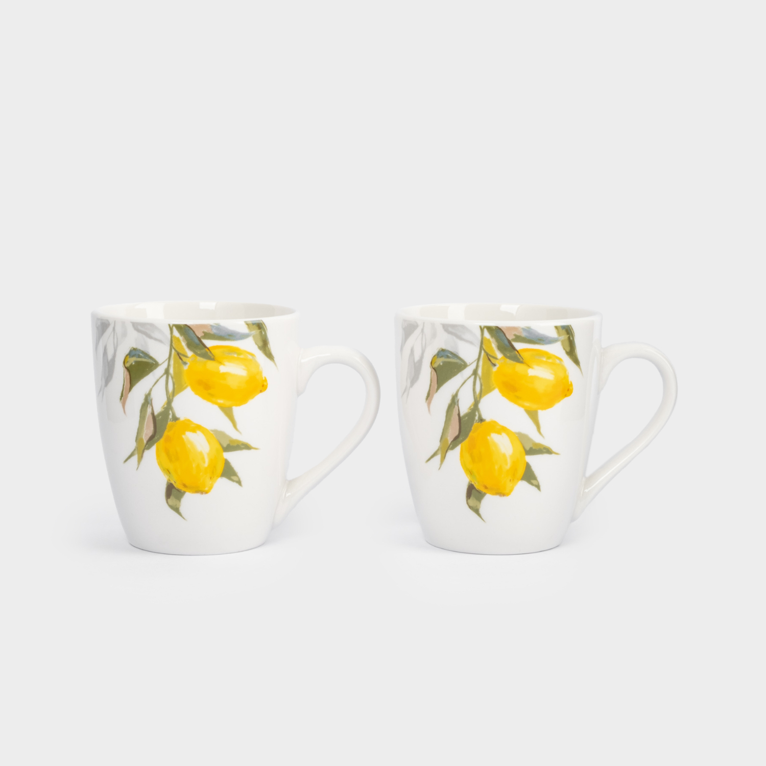 Кружка Anna Lafarg белая, Лимоны, 350 мл, 2 шт
