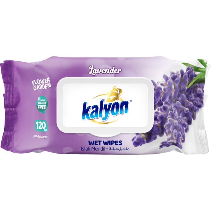 Салфетки влажные Kalyon Цветочный сад Лаванда 120 шт