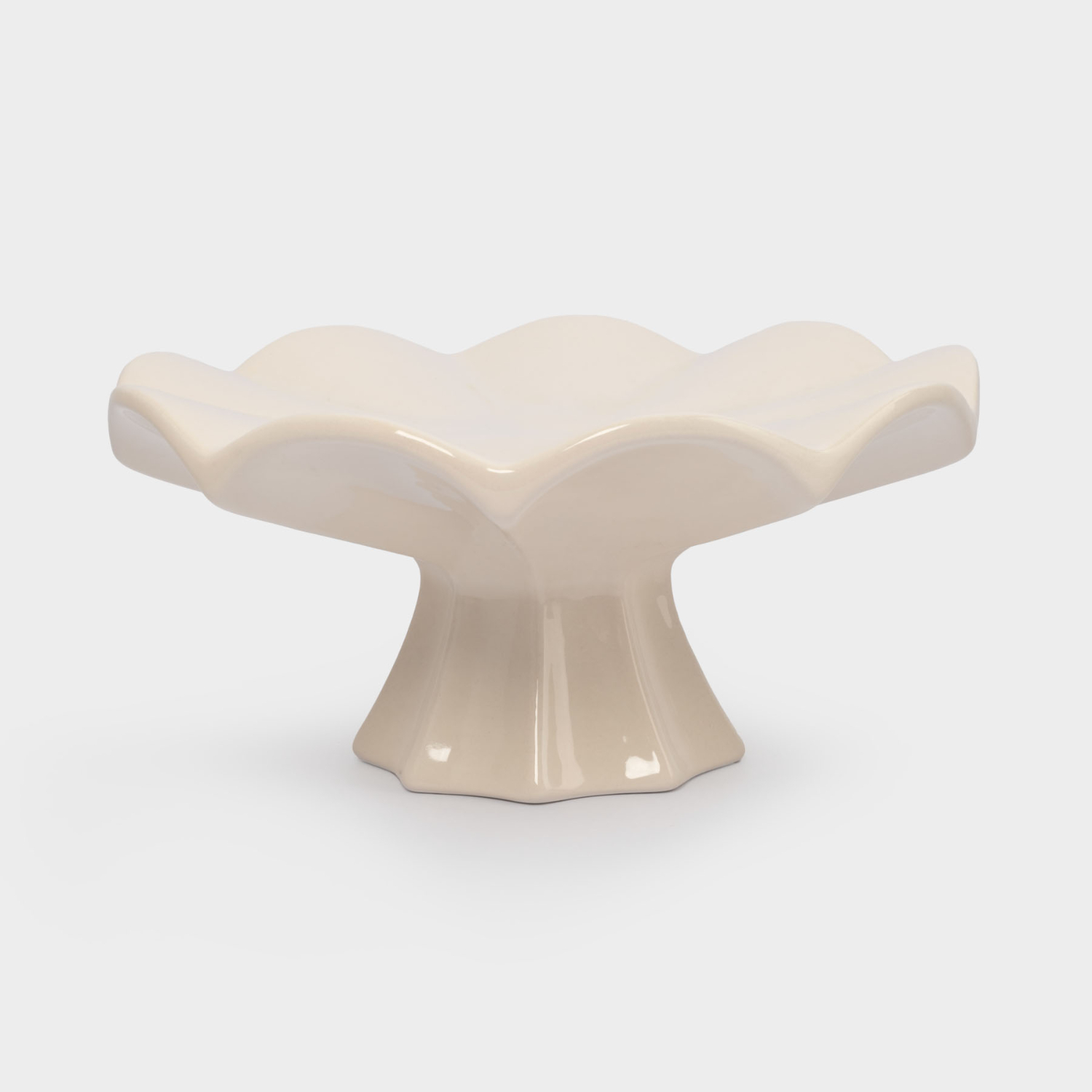 Ваза для фруктов Anna Lafarg молочная, волнистый край