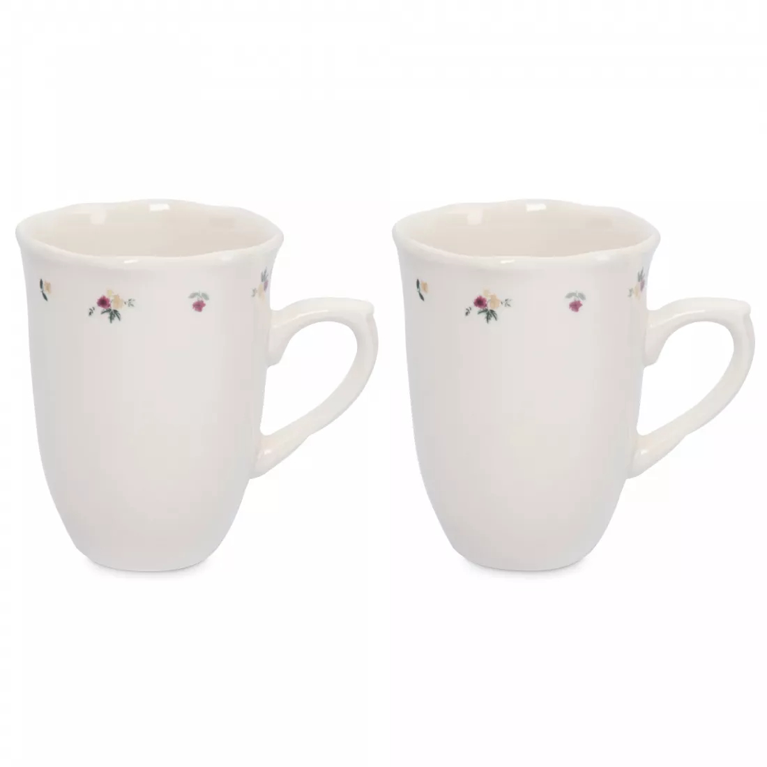 Кружка Anna Lafarg 370 мл 2 шт Белая Цветы