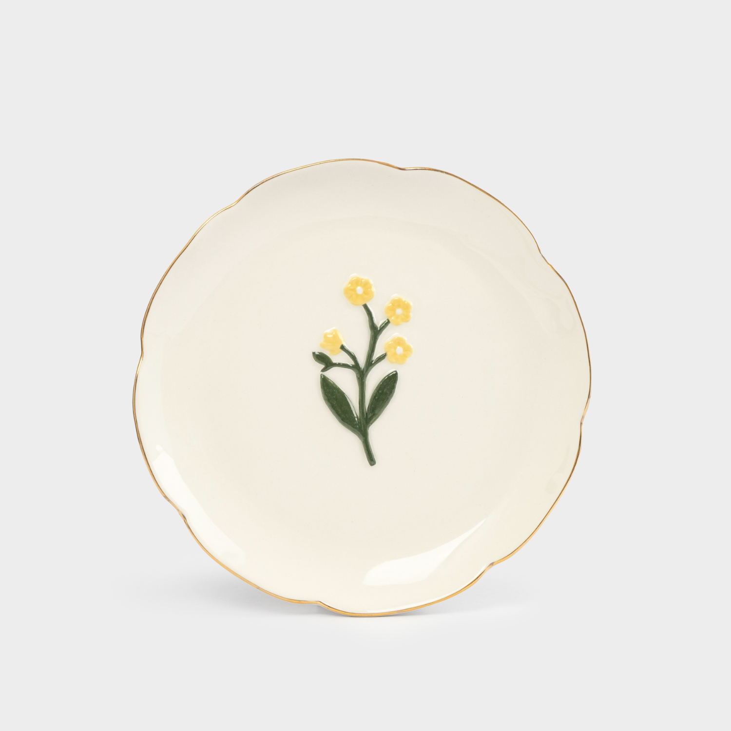 Тарелка десертная Anna Lafarg Gentle flower Желтые цветы, 17 см