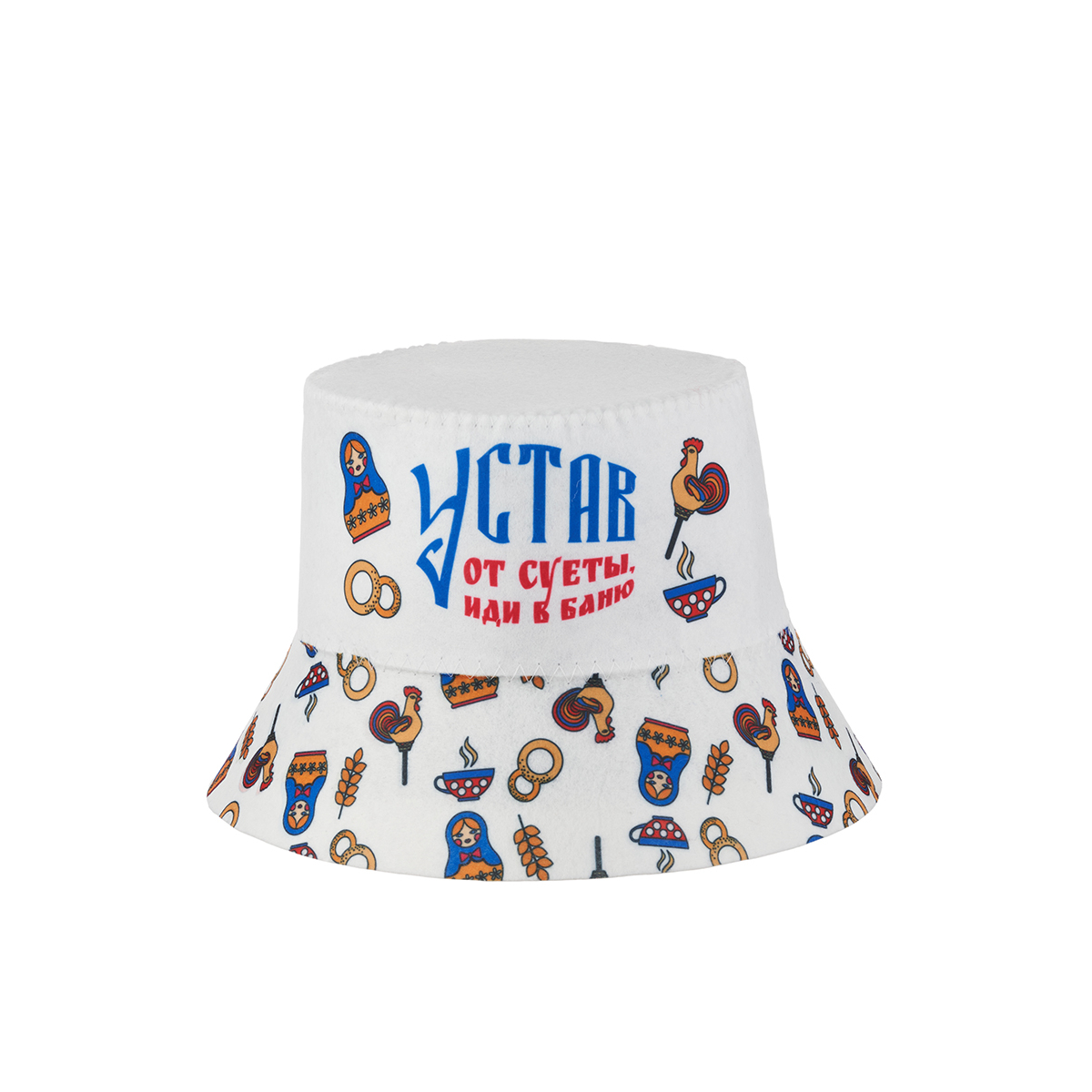 Шапка банная Eva Панама Устав бани с принтом