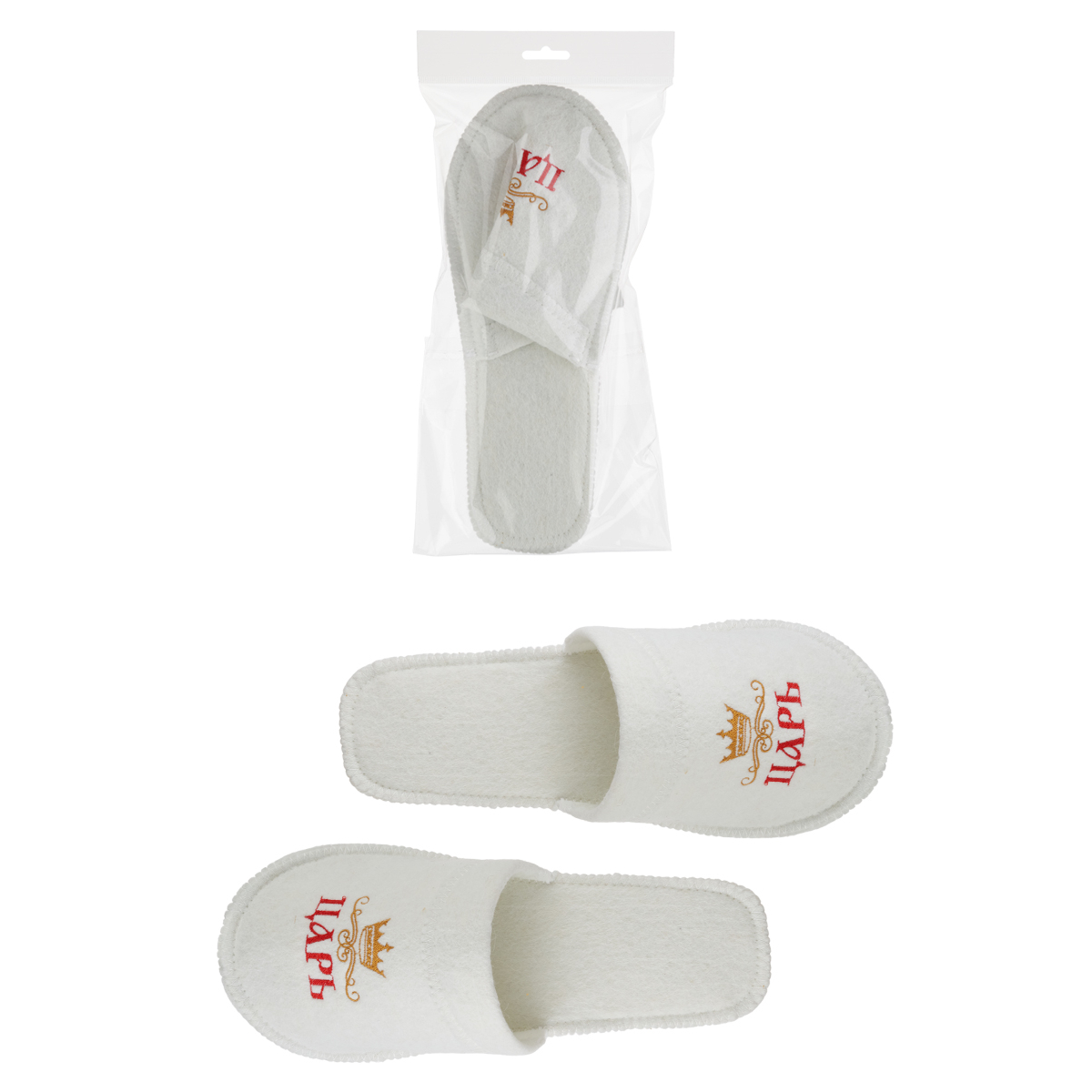 Тапки для бани и сауны Eva с вышивкой Царь