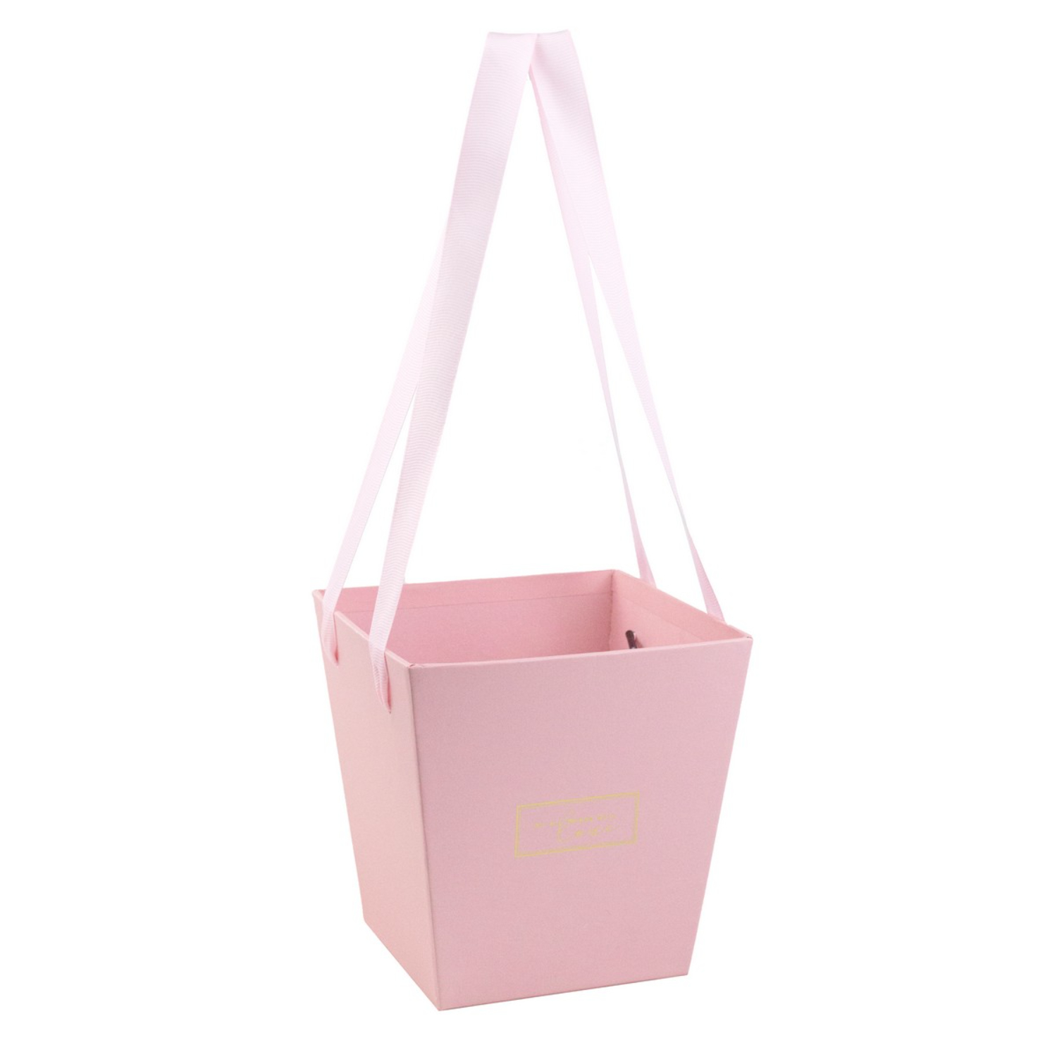 Сумка Азалия для цветов, трапеция, розовая, 14,5х11х15 см