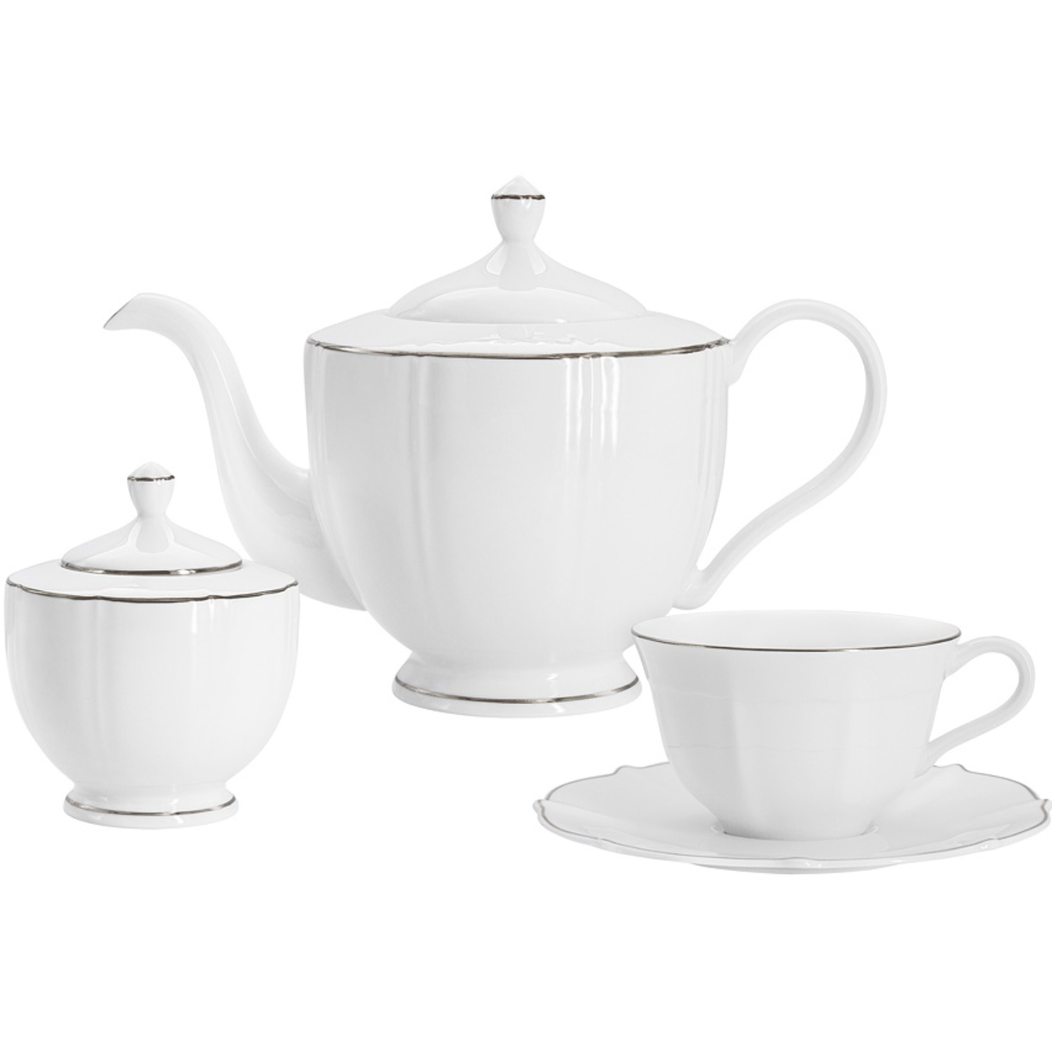 Сервиз чайный Anna Lafarg Lotus silver, 6 персон, 14 предметов