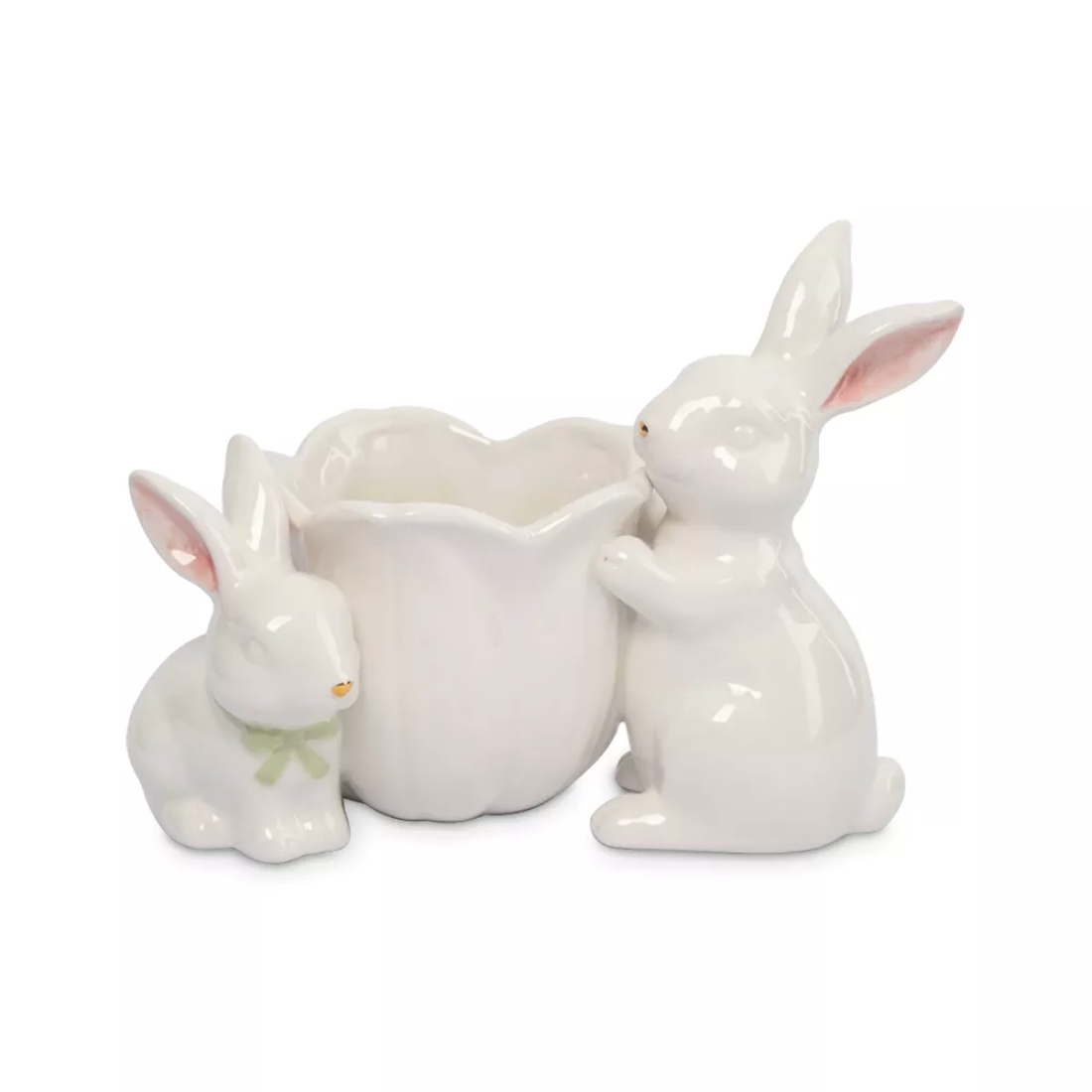 Конфетница Anna Lafarg кролики с цветком 19х15 см