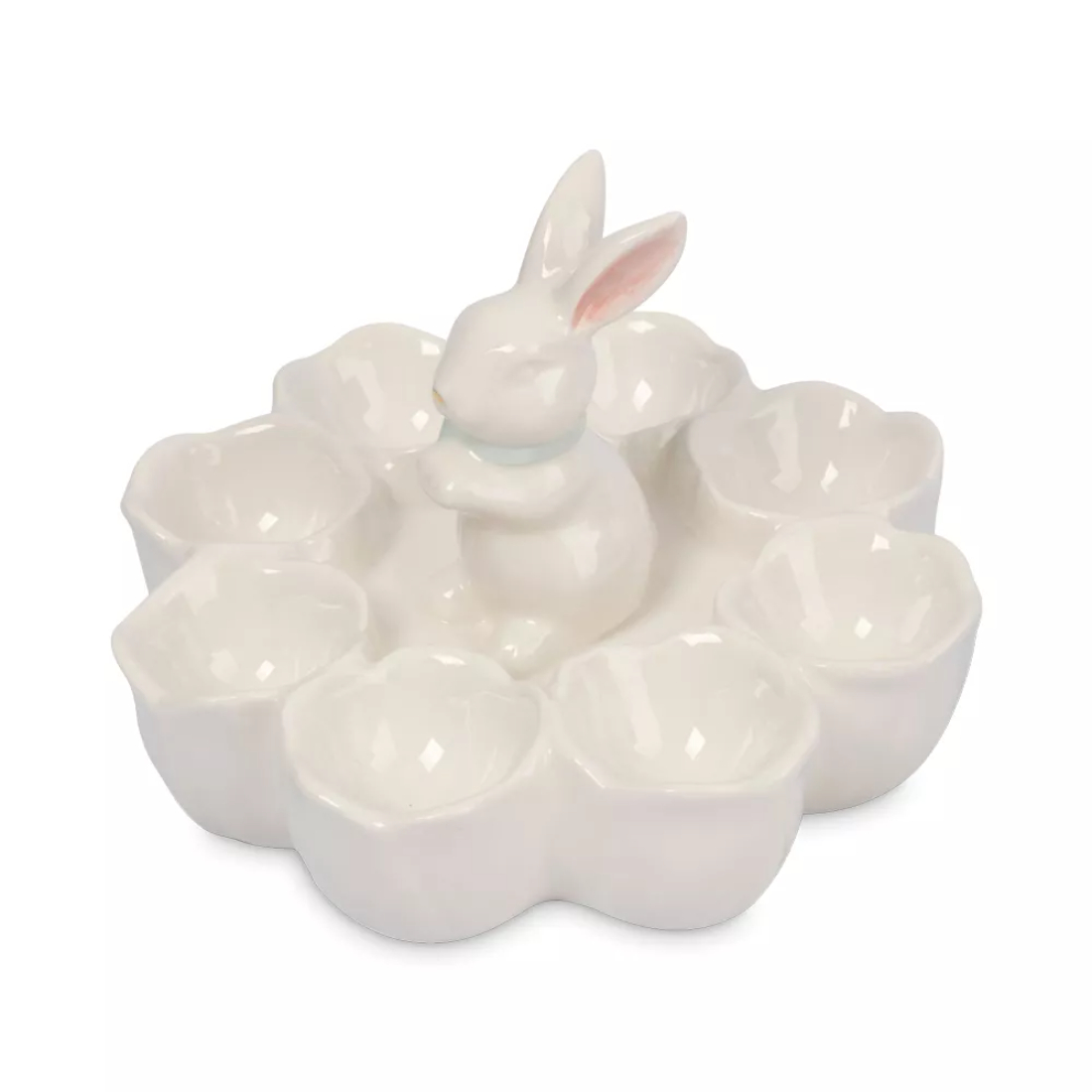 Блюдо пасхальное Anna Lafarg 8 отделений кролик в цветах 18х12 см