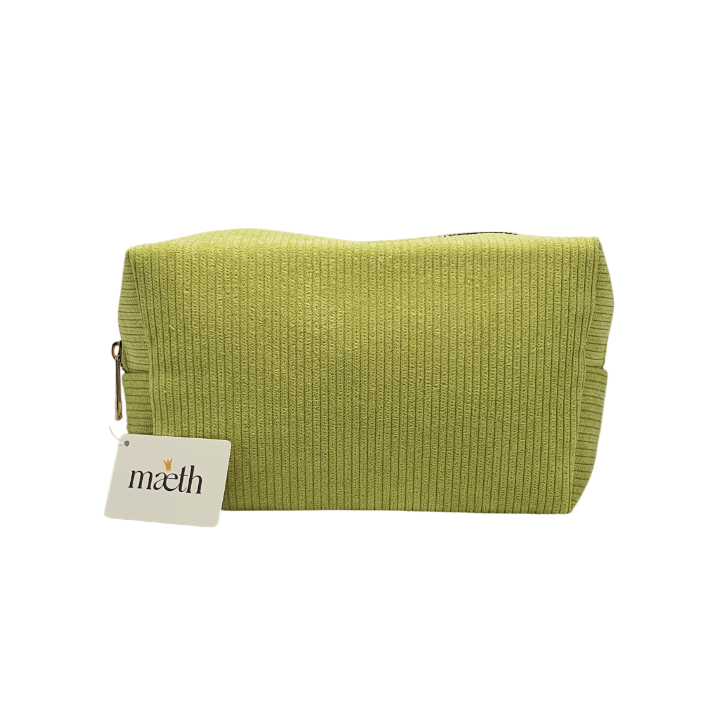 Косметичка-пенал Maeth вельветовая зелёная