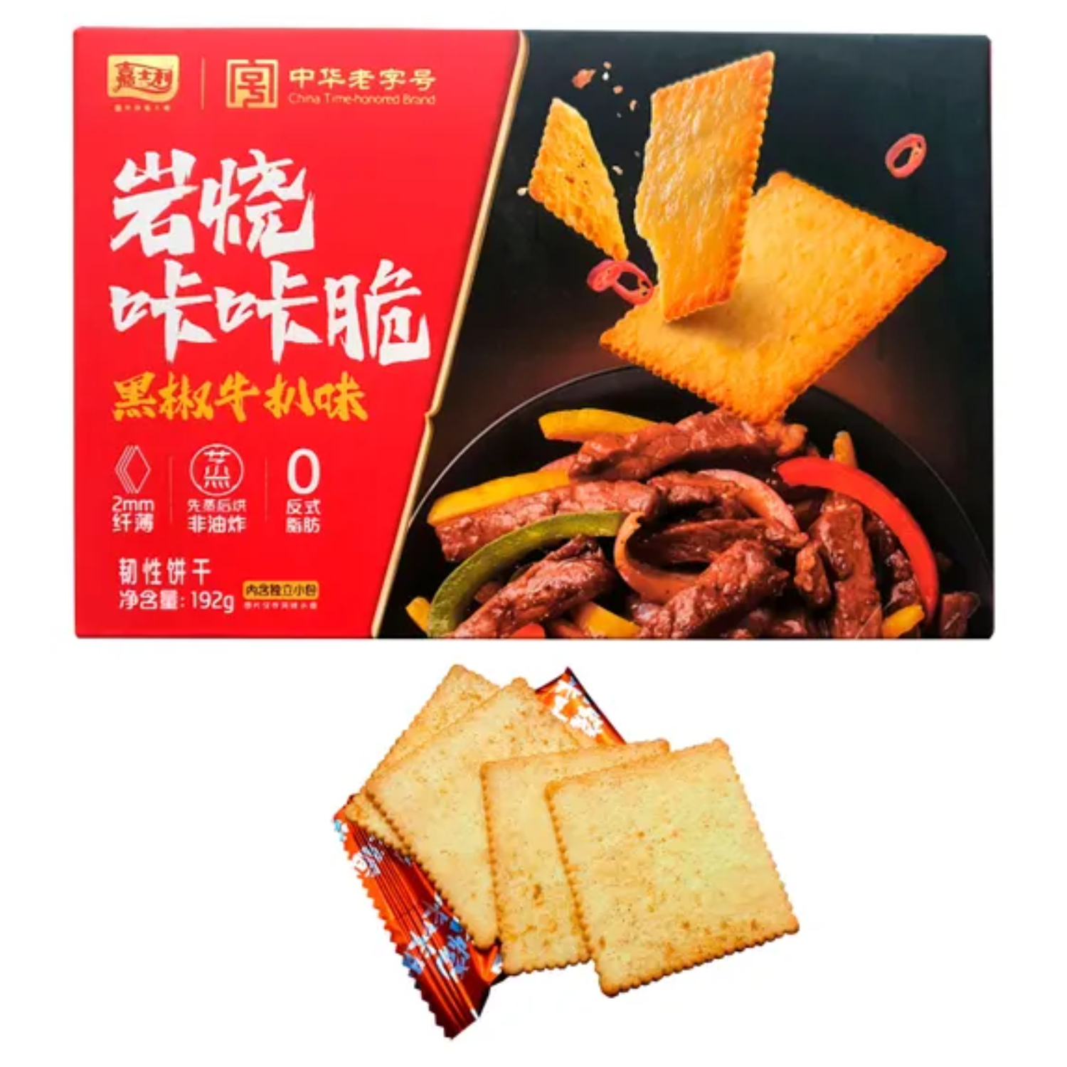 Печенье Jiashili картофельное, бифштекс и перец 192 г