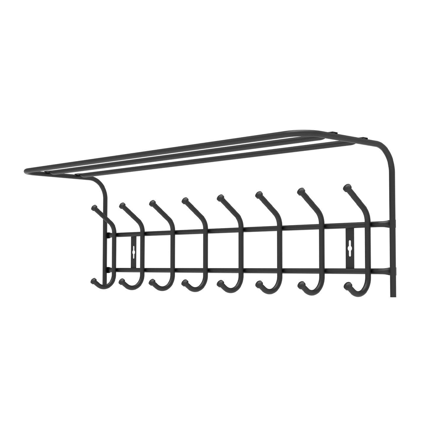 Вешалка настенная Ника 8 крючков чёрная 80,8х26,2х24,5 см