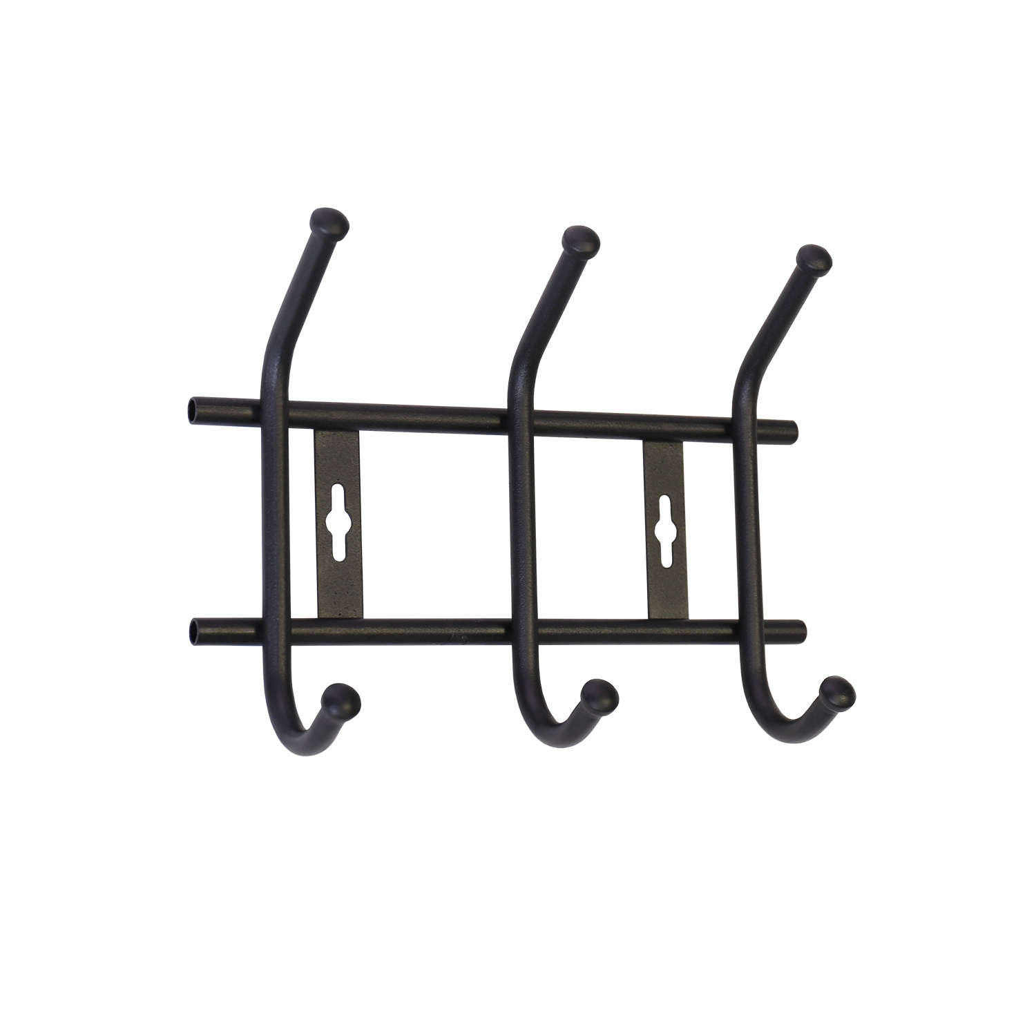 Вешалка настенная Ника 3 крючка матовая чёрная 26х19х8 см