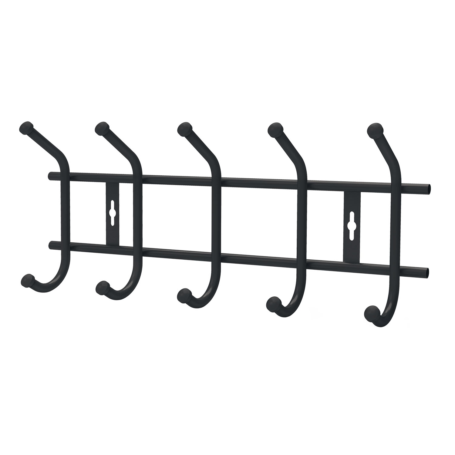 Вешалка настенная Ника 8 крючков матовая чёрная 46,5х19х8 см