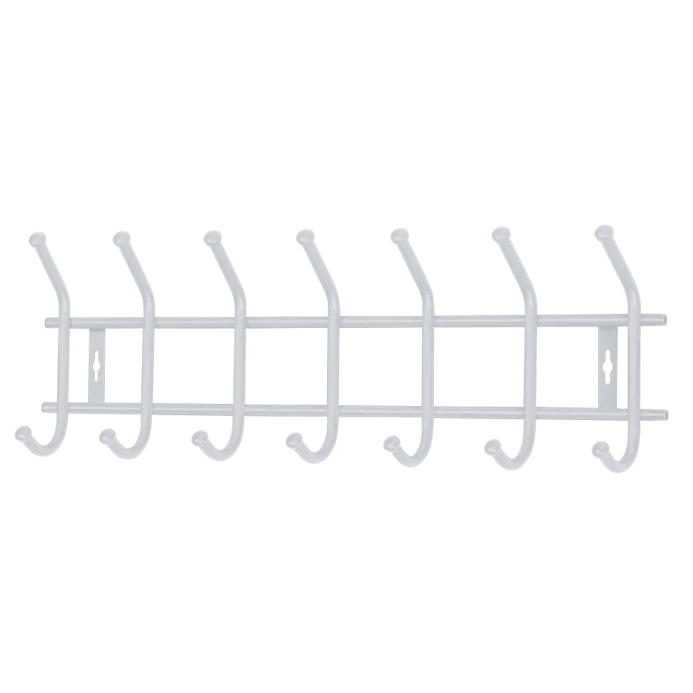 Вешалка настенная Ника 7 крючков матовая серая 66,5х19х8 см