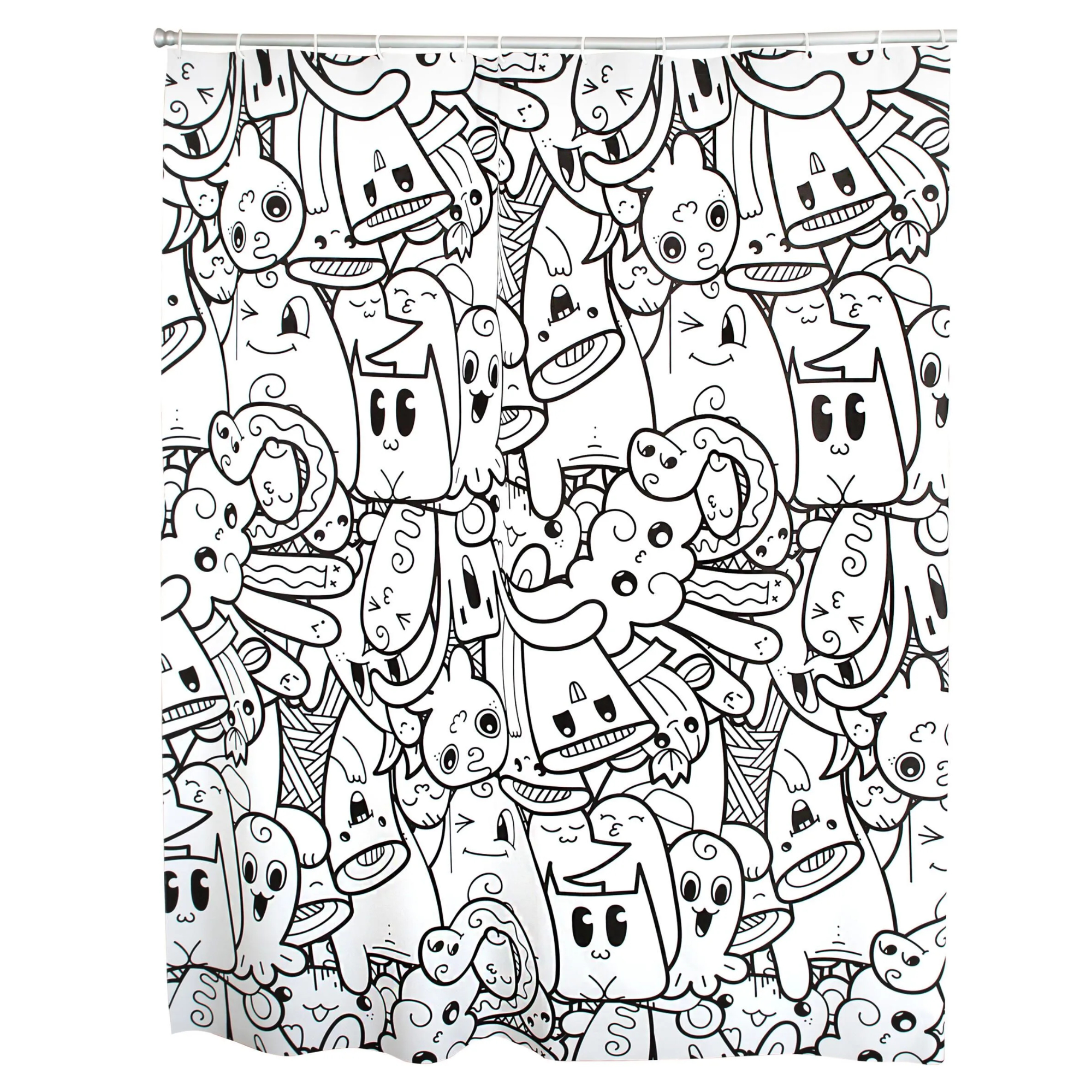 Штора для ванной Ridder Doodle 180x200 см черный