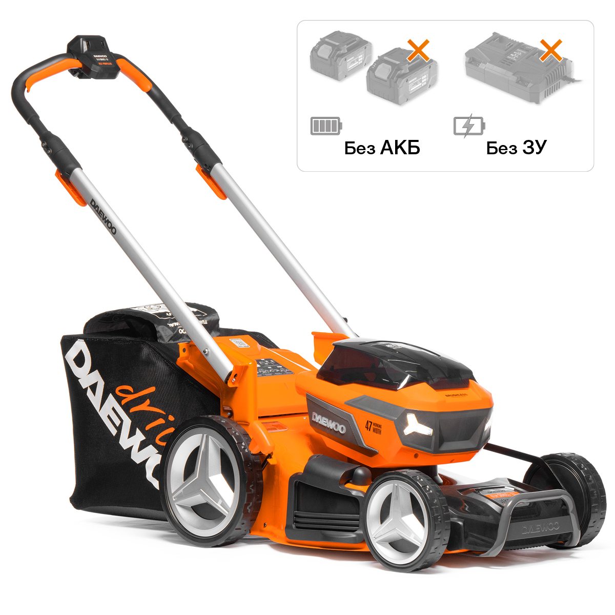 Газонокосилка аккумуляторная DAEWOO DLM 5042LI-SV без АКБ и ЗУ