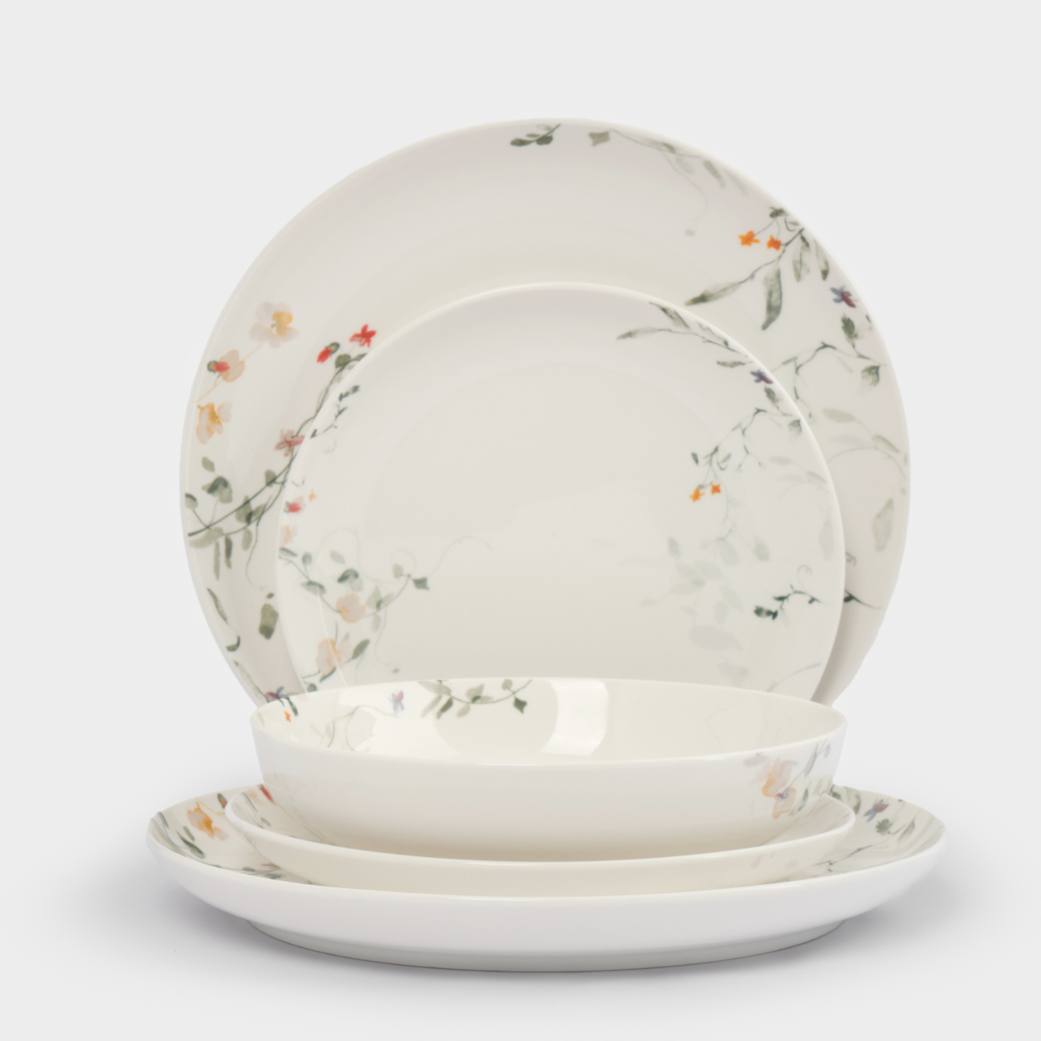Сервиз обеденный Anna Lafarg цветы и листья, 6 персон, 19 предметов