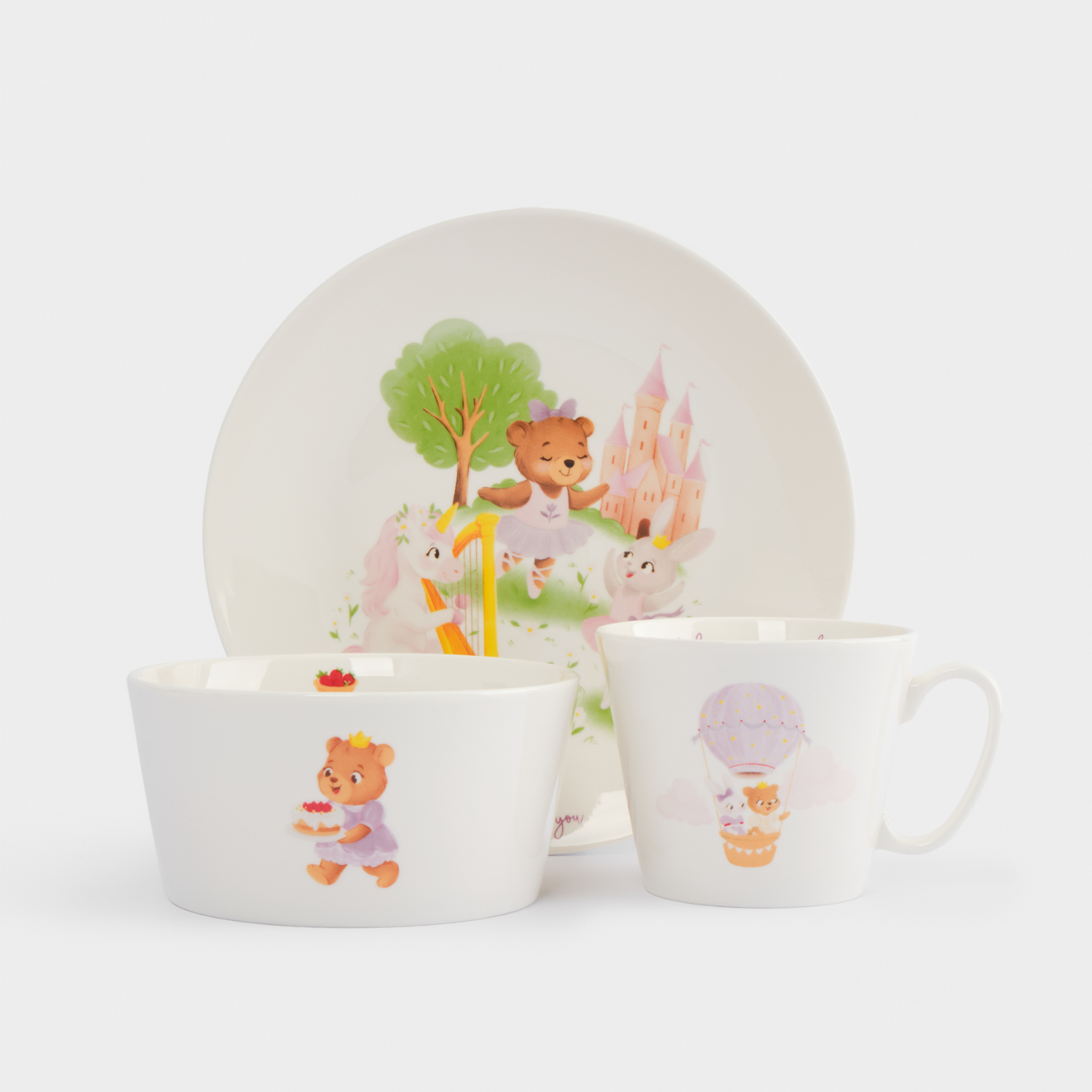 Набор детской посуды Anna Lafarg сказочные животные, 3 предмета