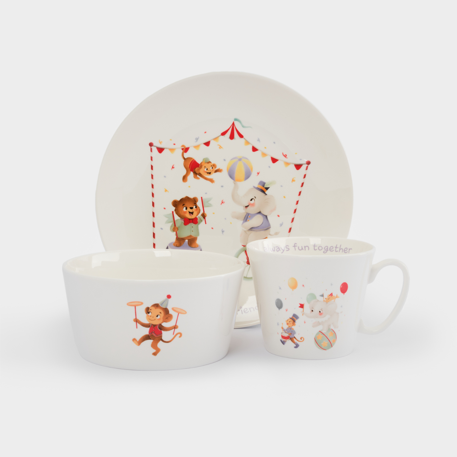 Набор детской посуды Anna Lafarg животные в цирке, 3 предмета