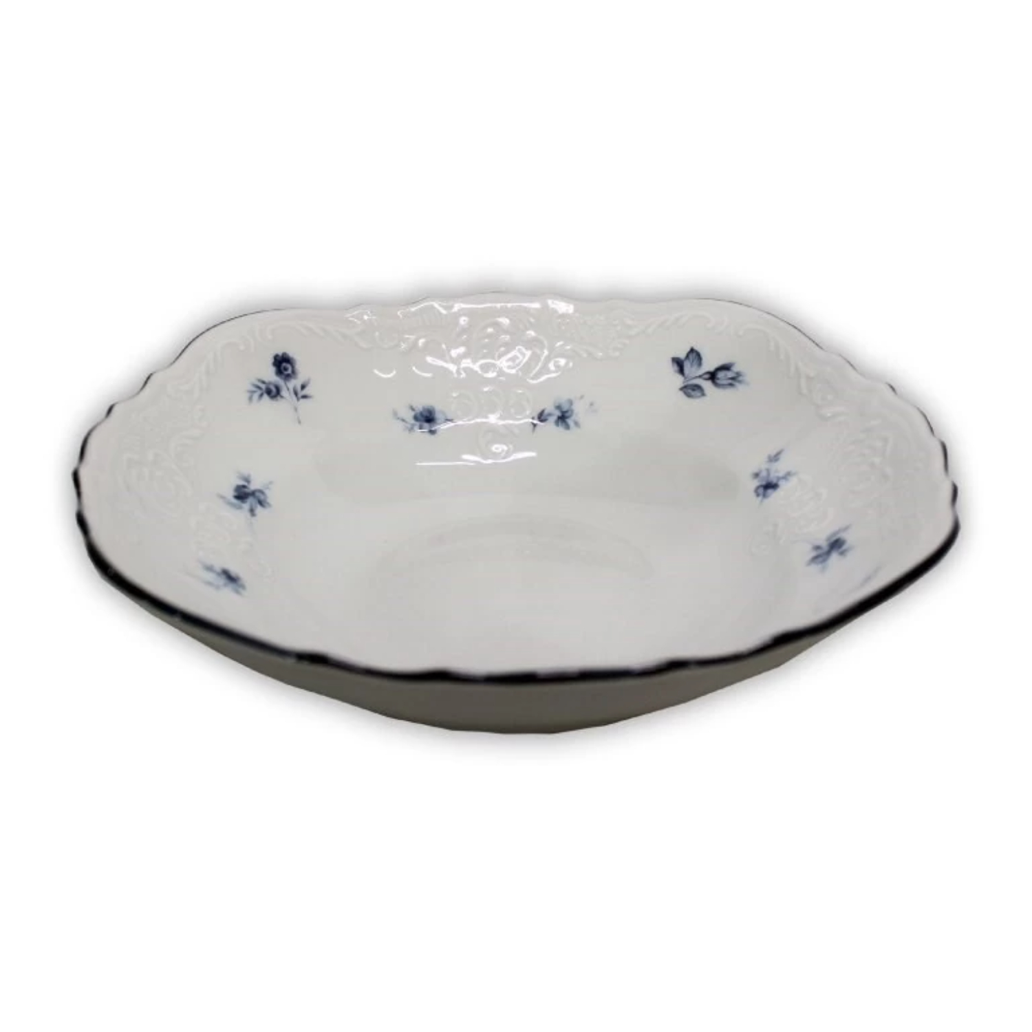 Салатник круглый Bernadott синие мелкие цветы, 25 см