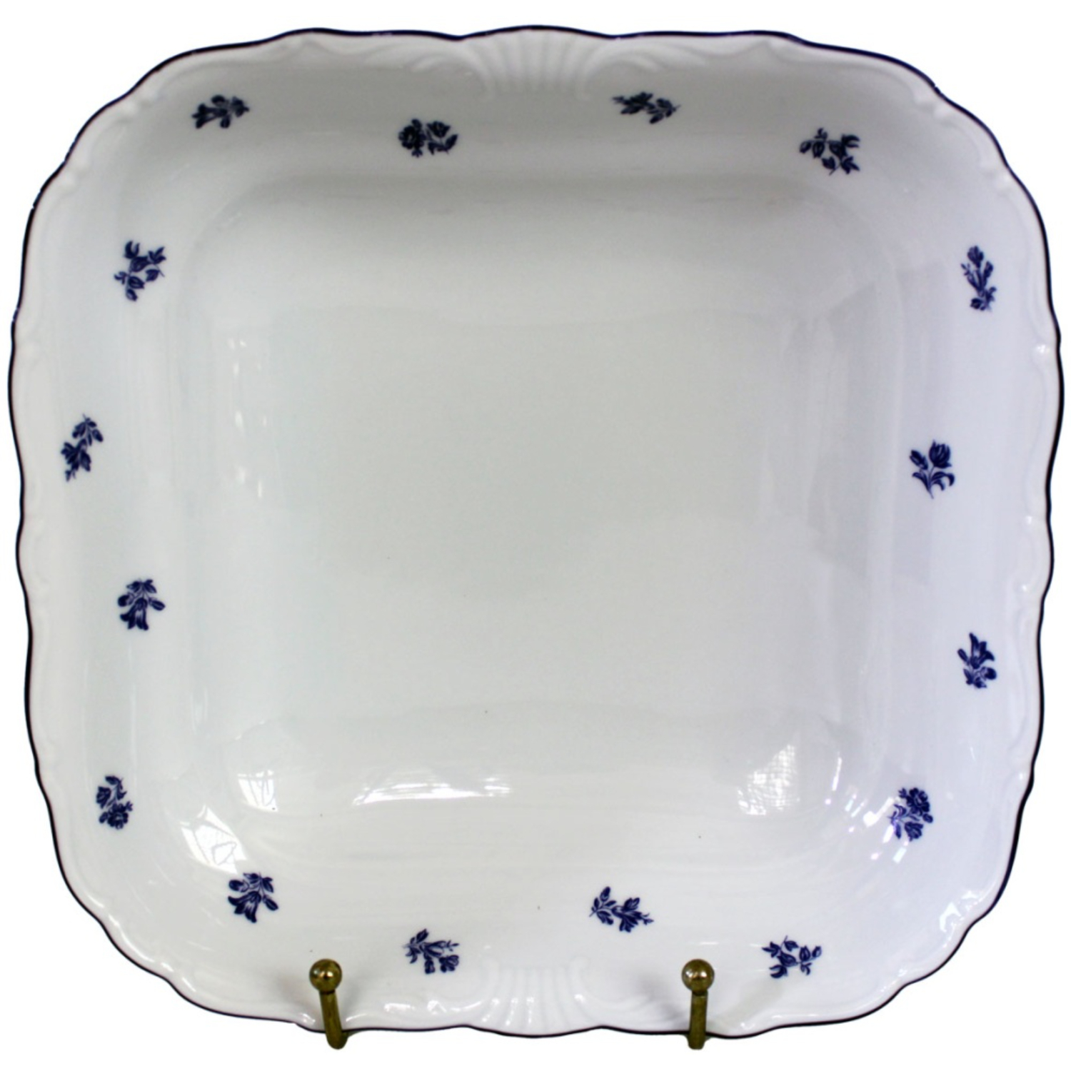 Салатник Thun 1794 квадратный Офелия мелкие синие цветы, 24 см