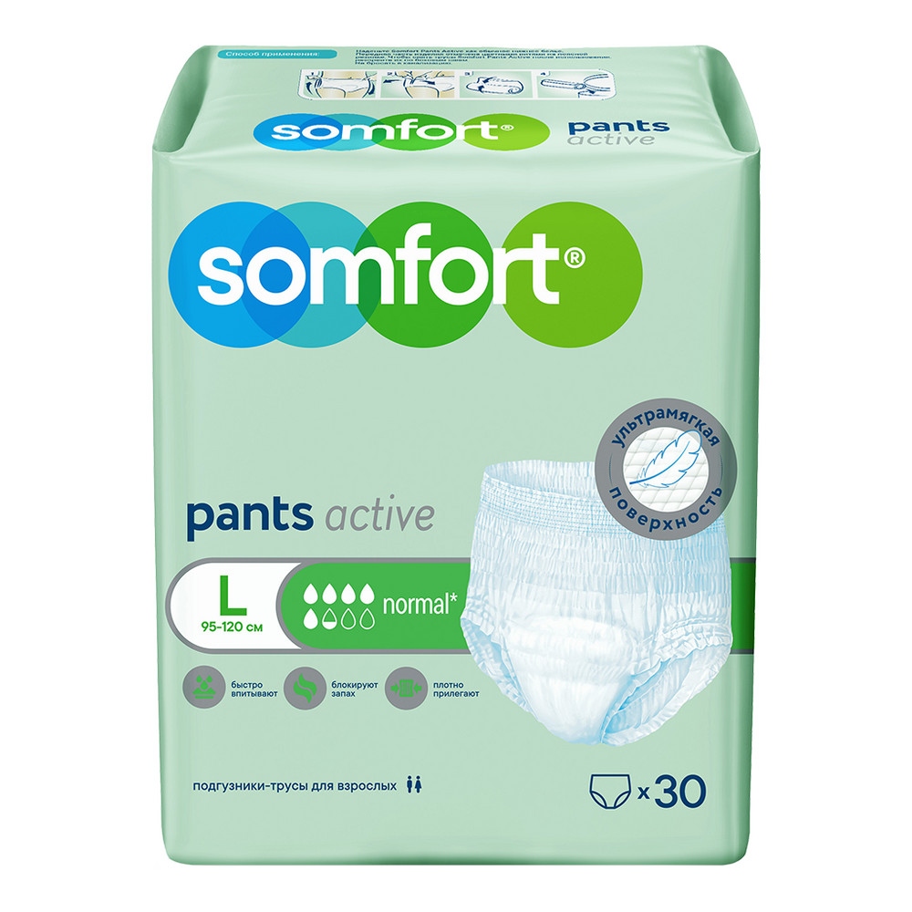 Подгузники-трусы Somfort Active Normal L 30 шт