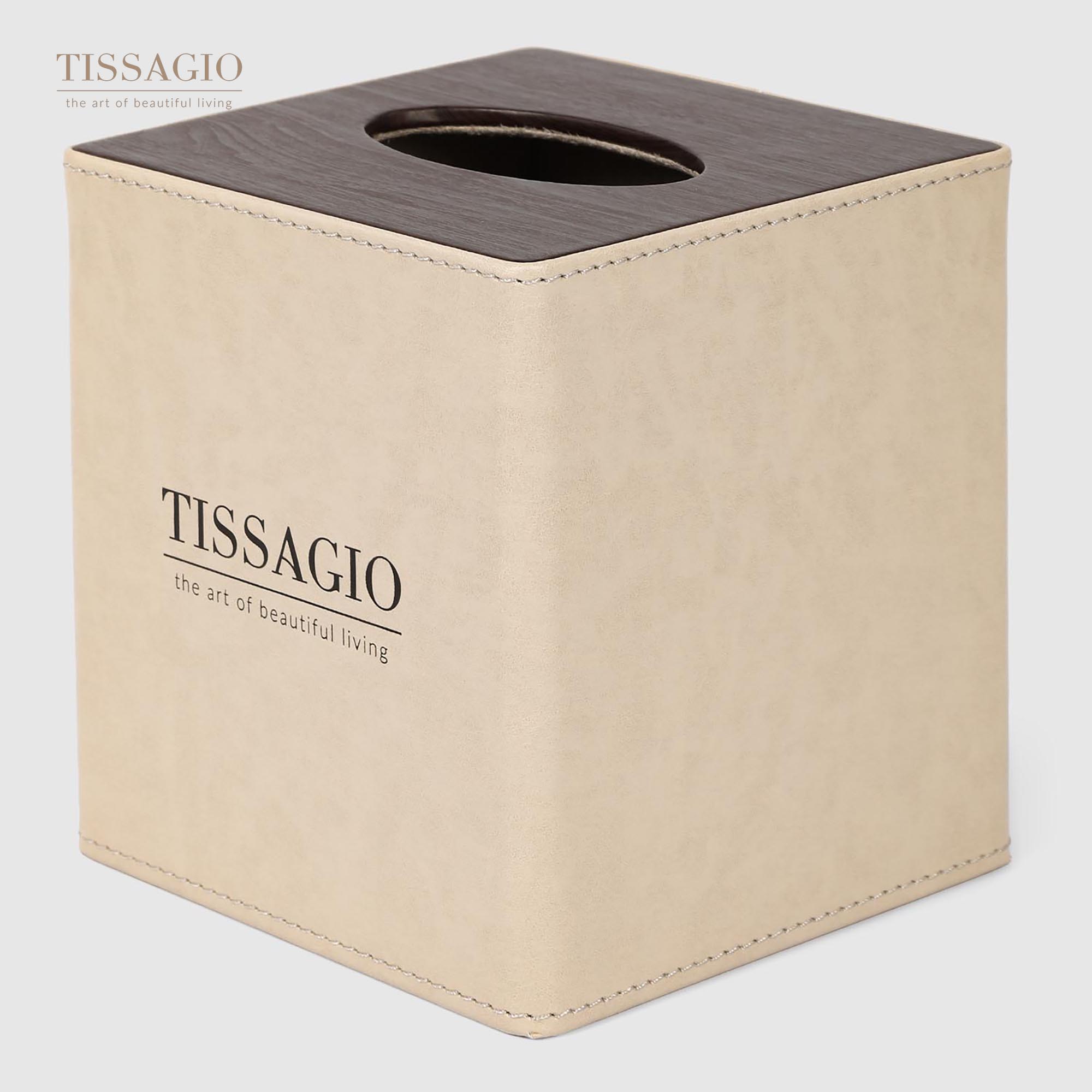 Салфетница Tissagio квадратная, бежевая, 13х13 см